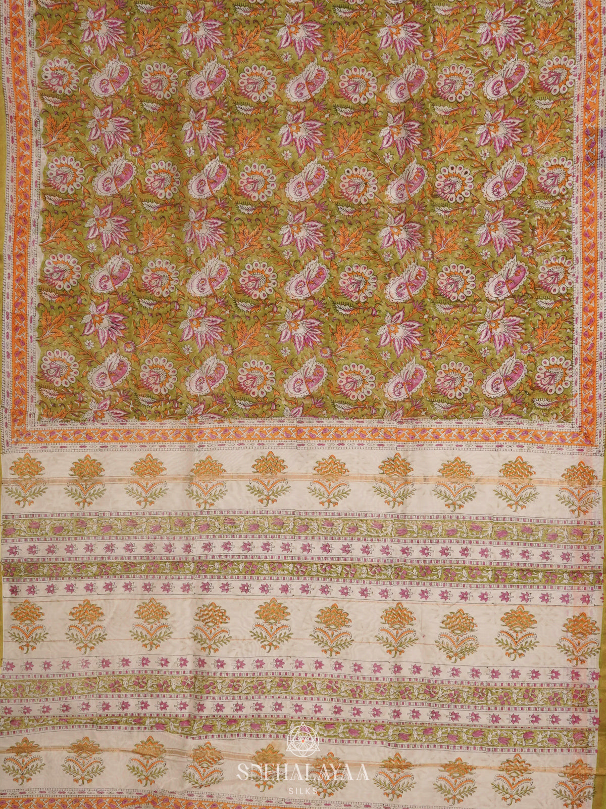 Green Chanderi Saree