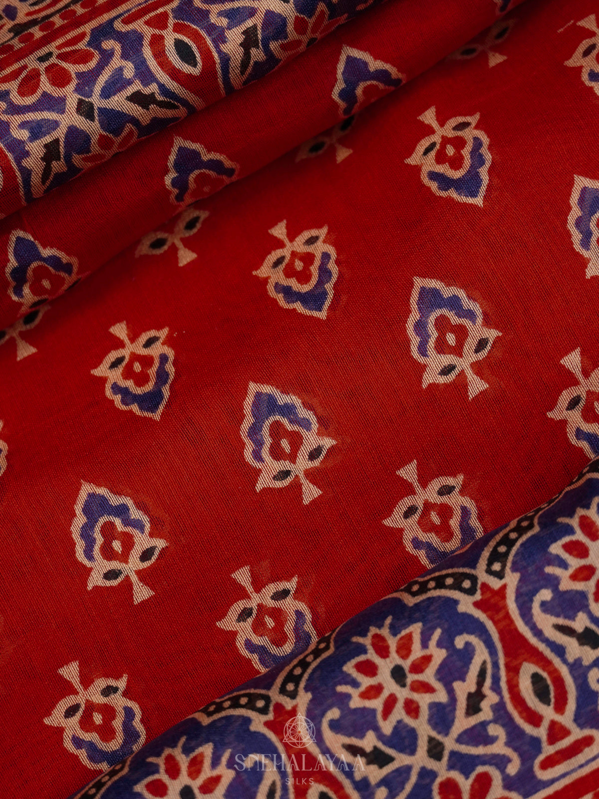 Red Chanderi Saree
