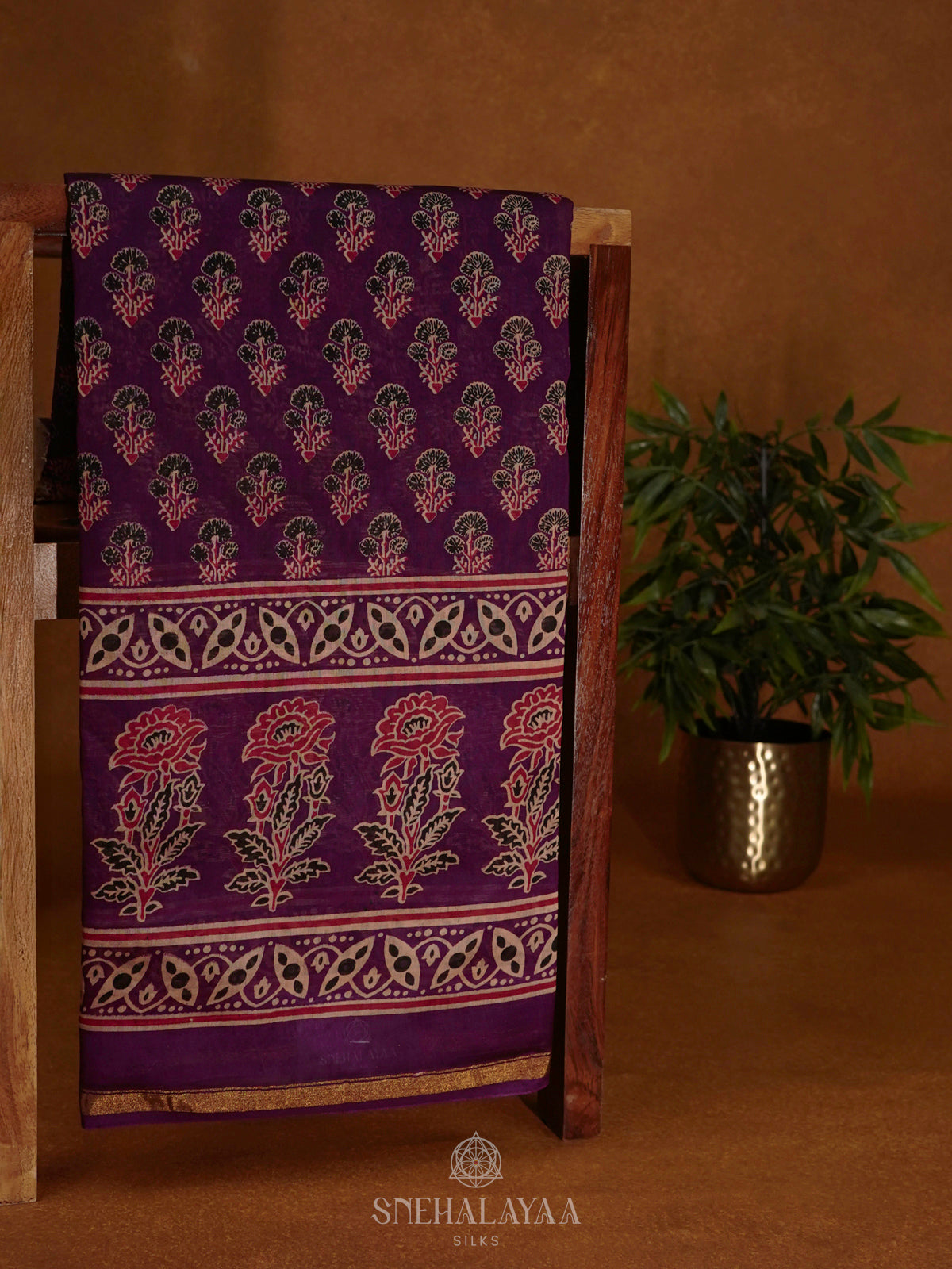Purple Chanderi Saree