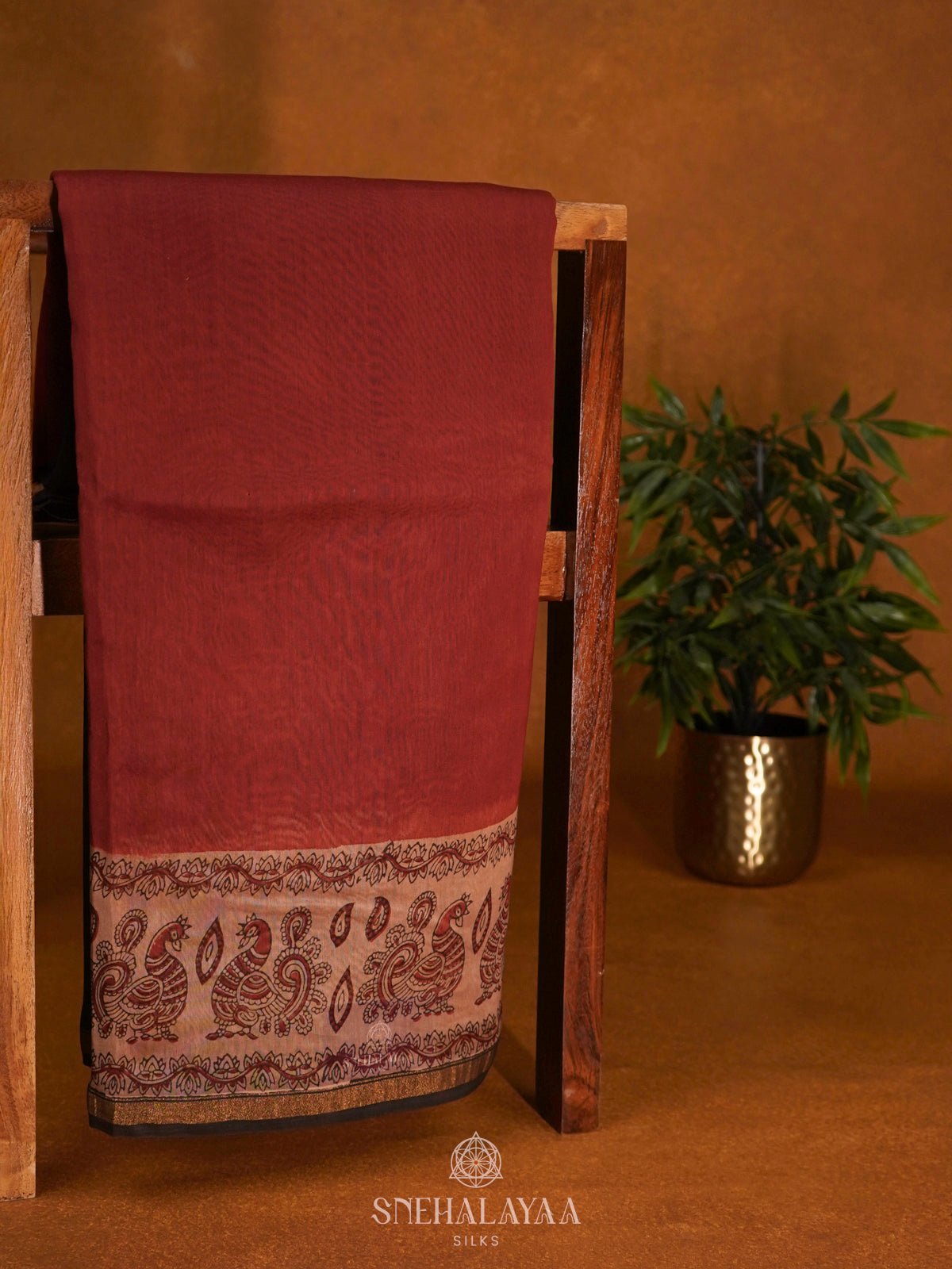 Maroon Chanderi Saree