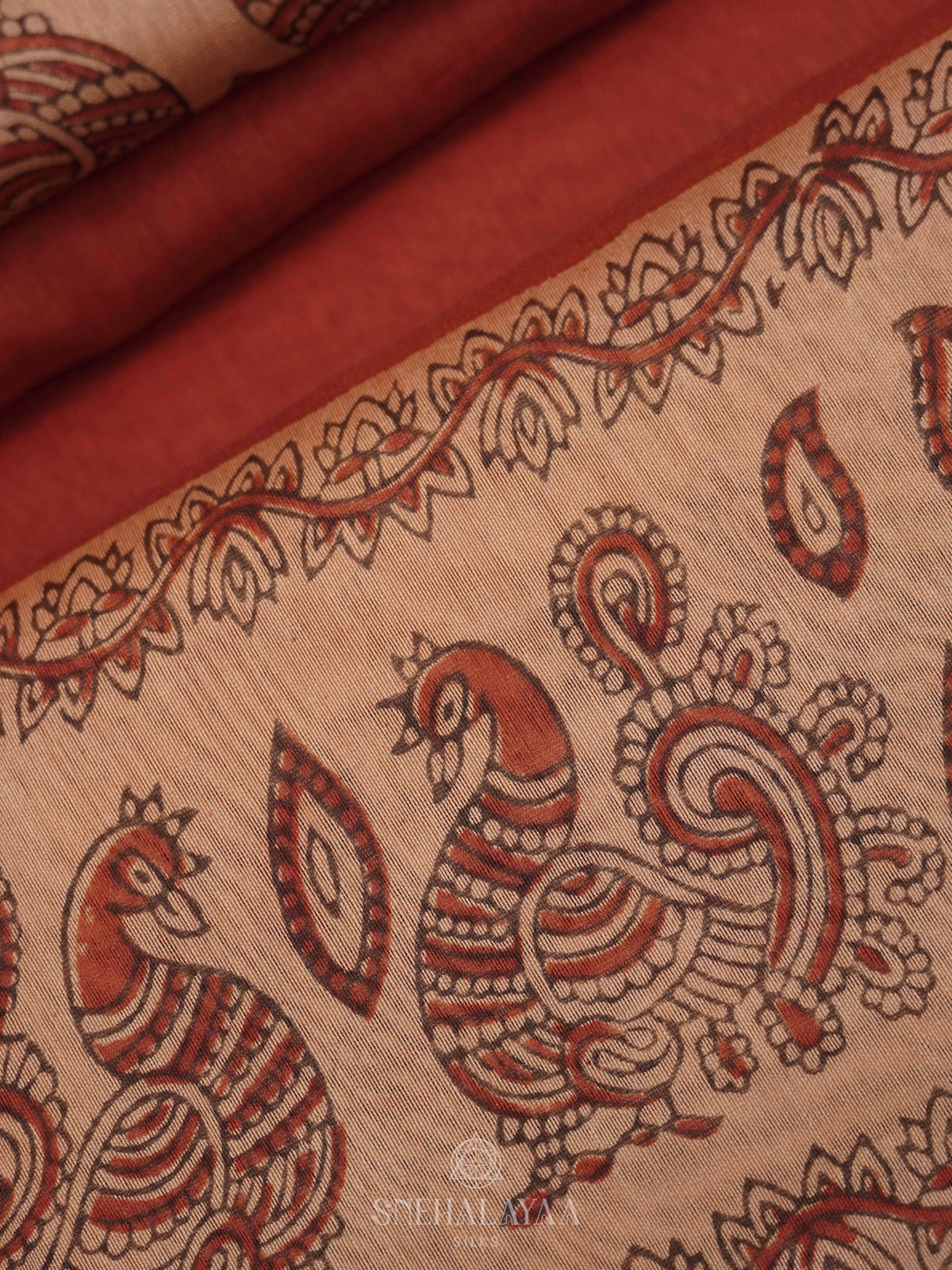 Maroon Chanderi Saree