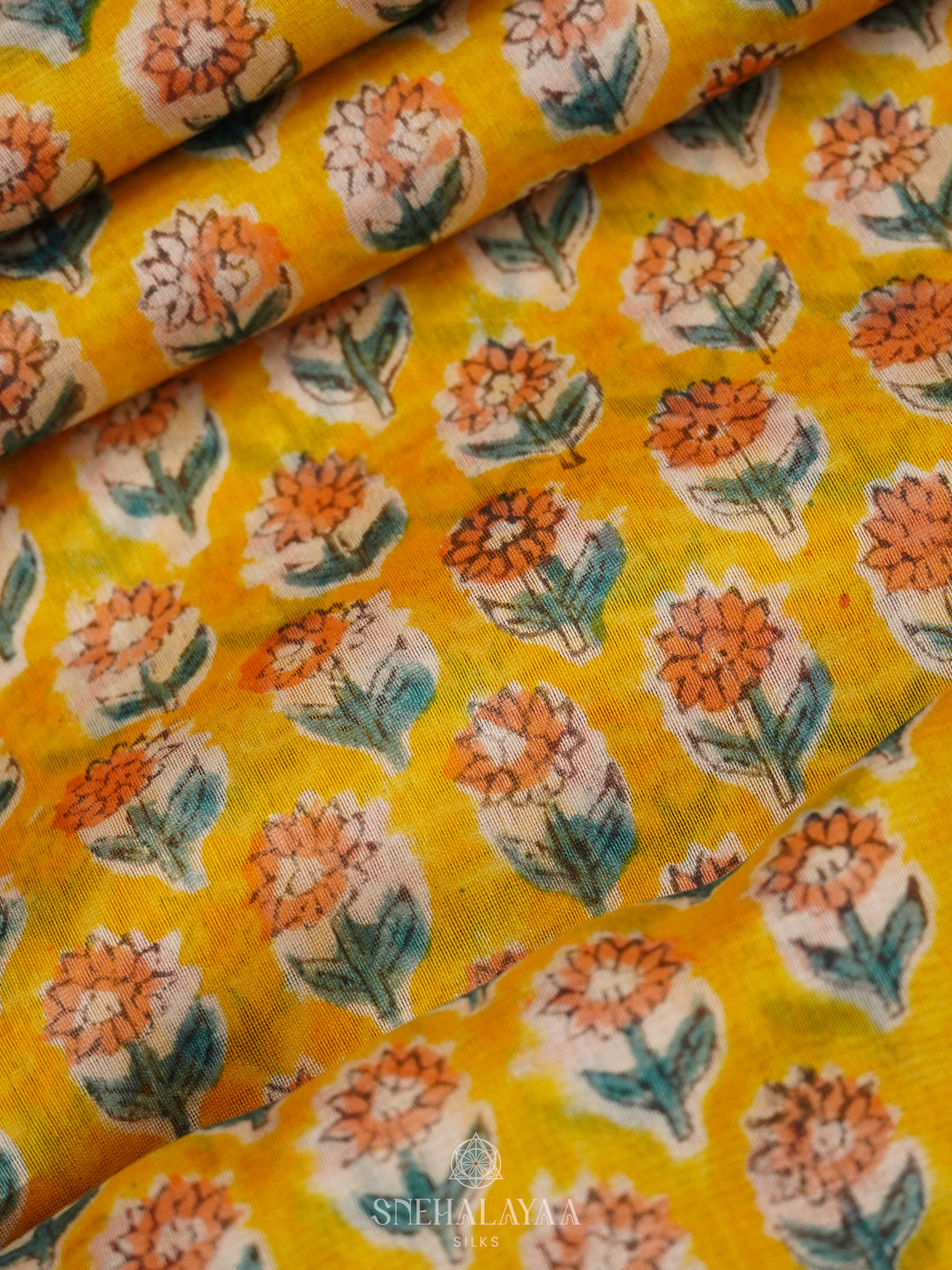 Yellow Chanderi Saree