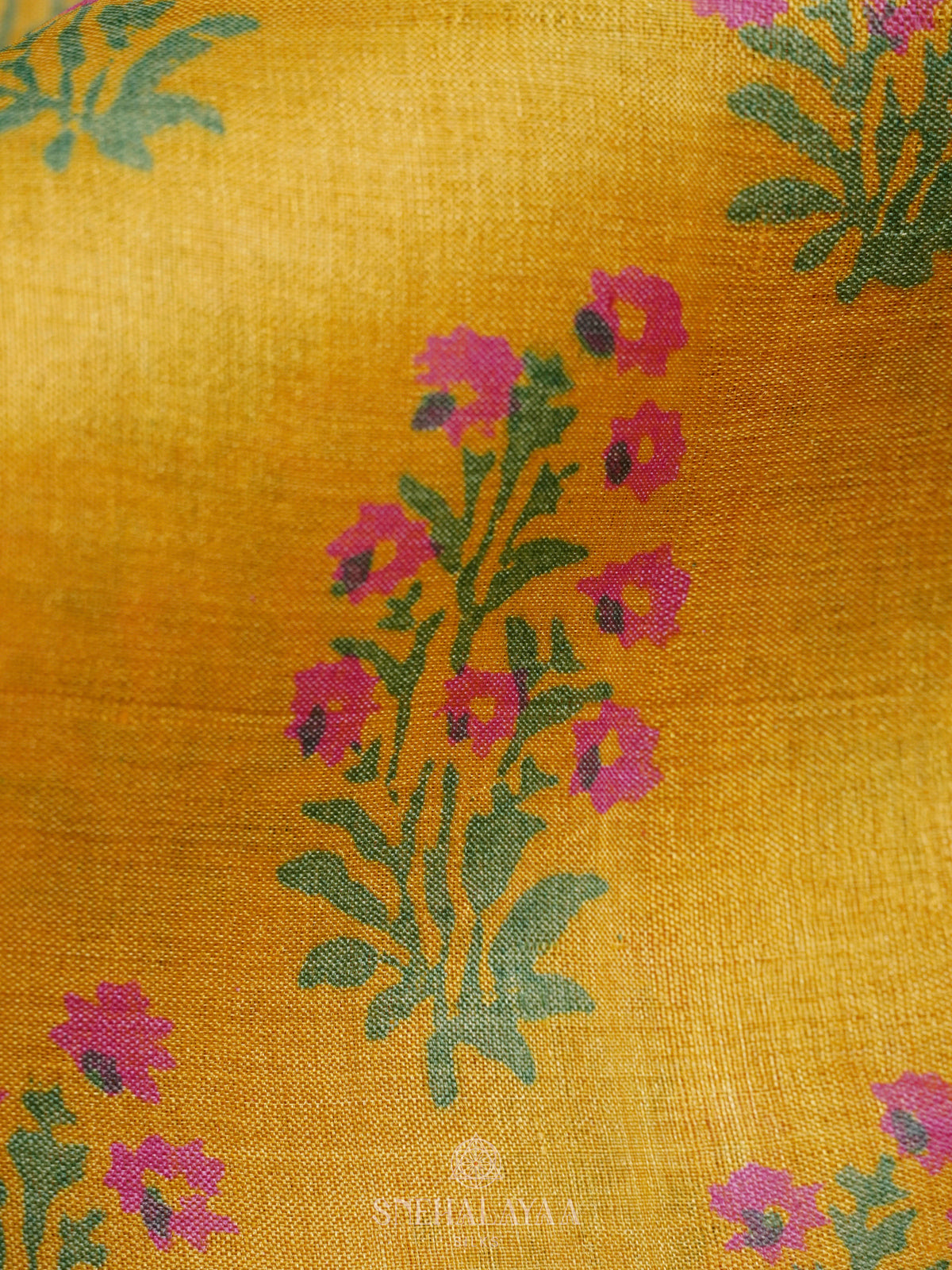 Yellow Tussar Saree