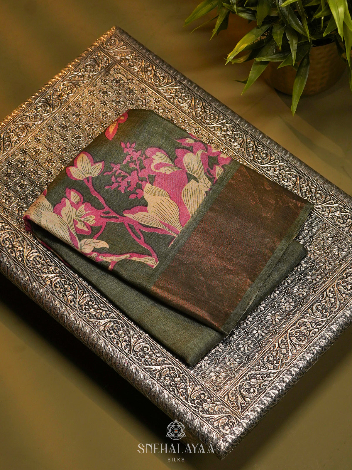 Grey Tussar Saree