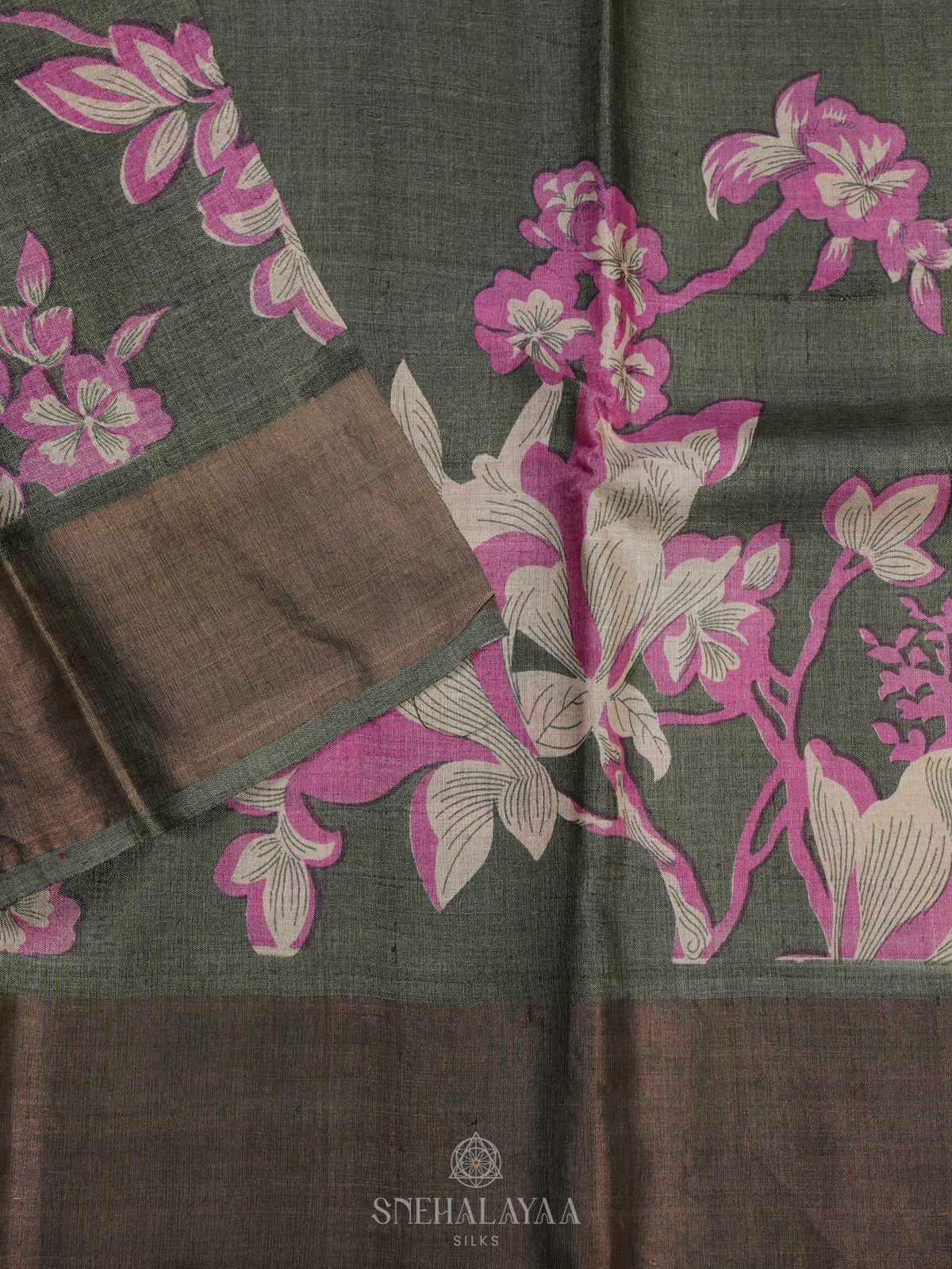 Grey Tussar Saree