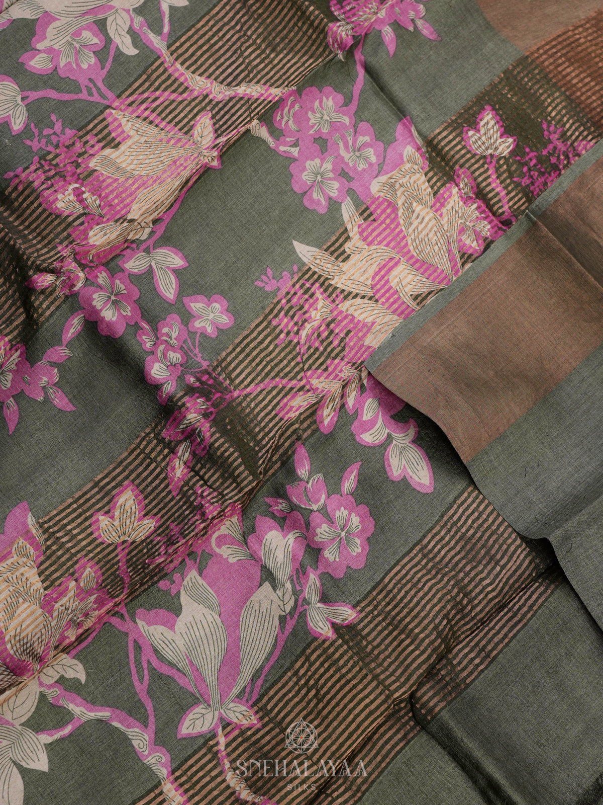 Grey Tussar Saree