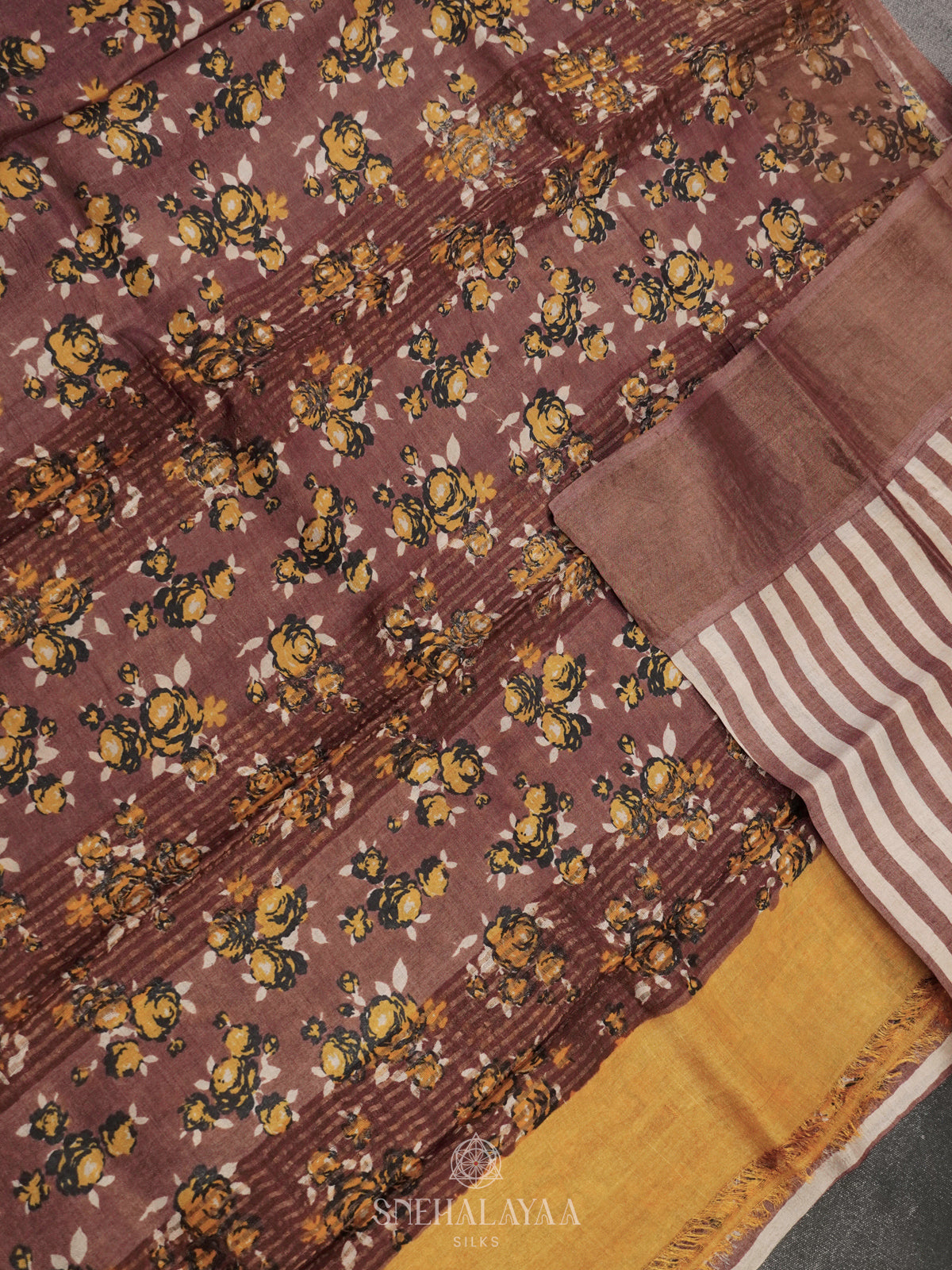 Brown Tussar Saree