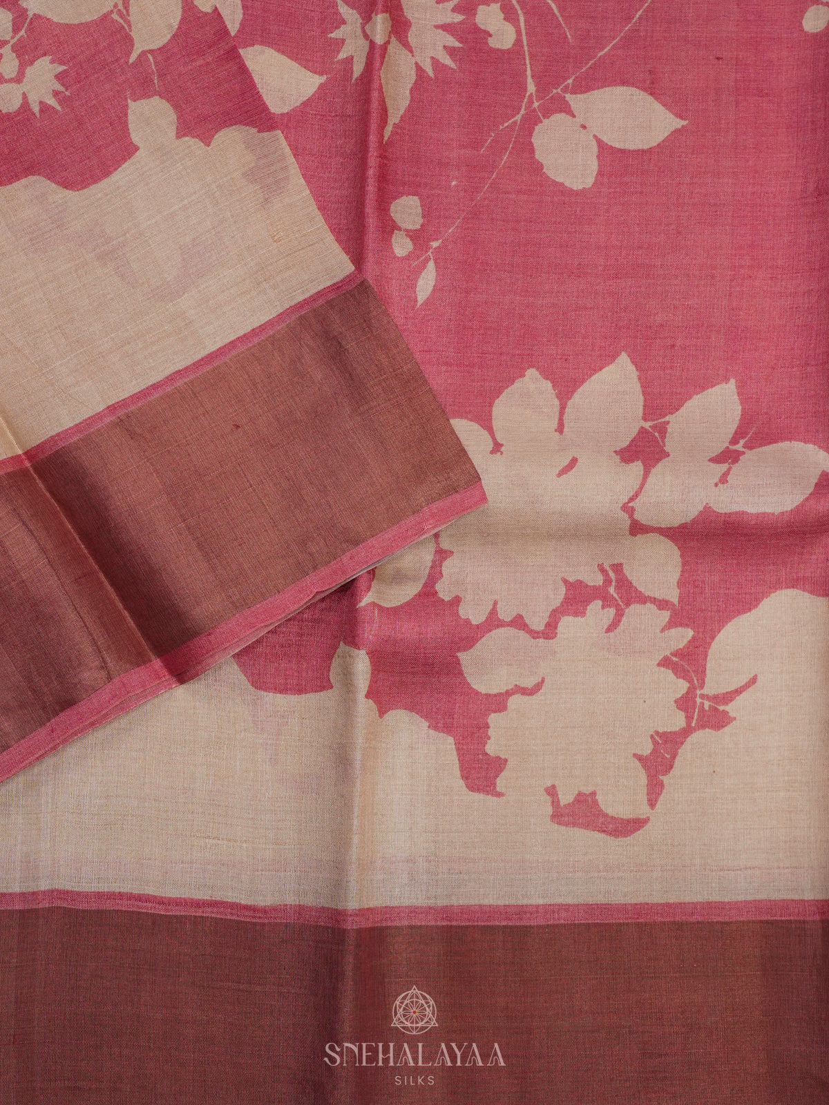 Pink Tussar Saree