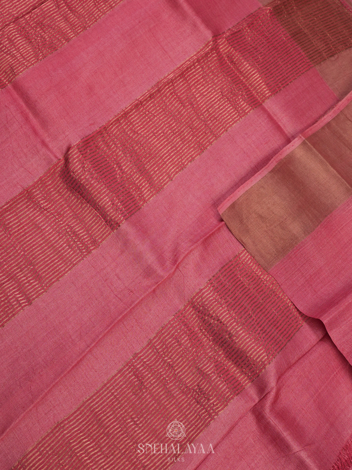 Pink Tussar Saree