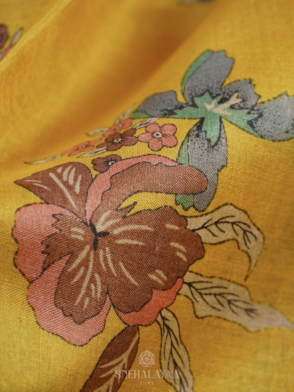 Yellow Tussar Saree