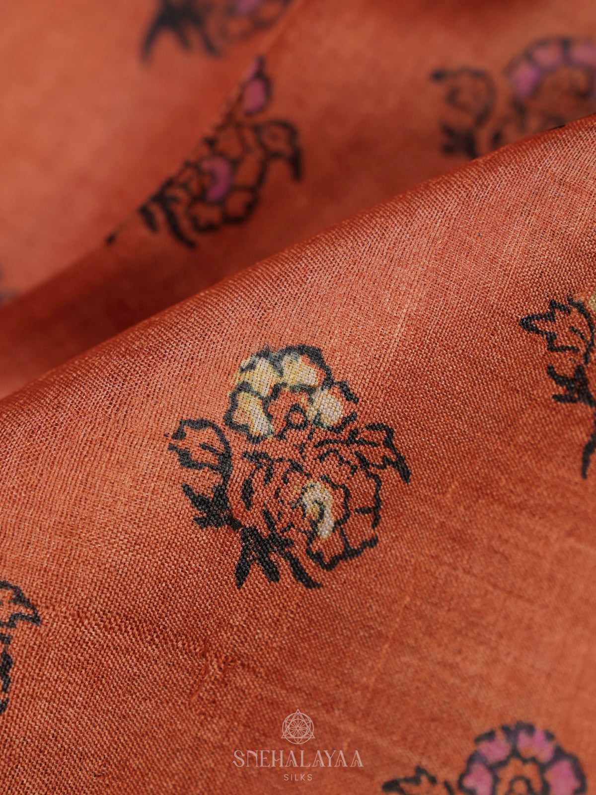 Peach Tussar Saree