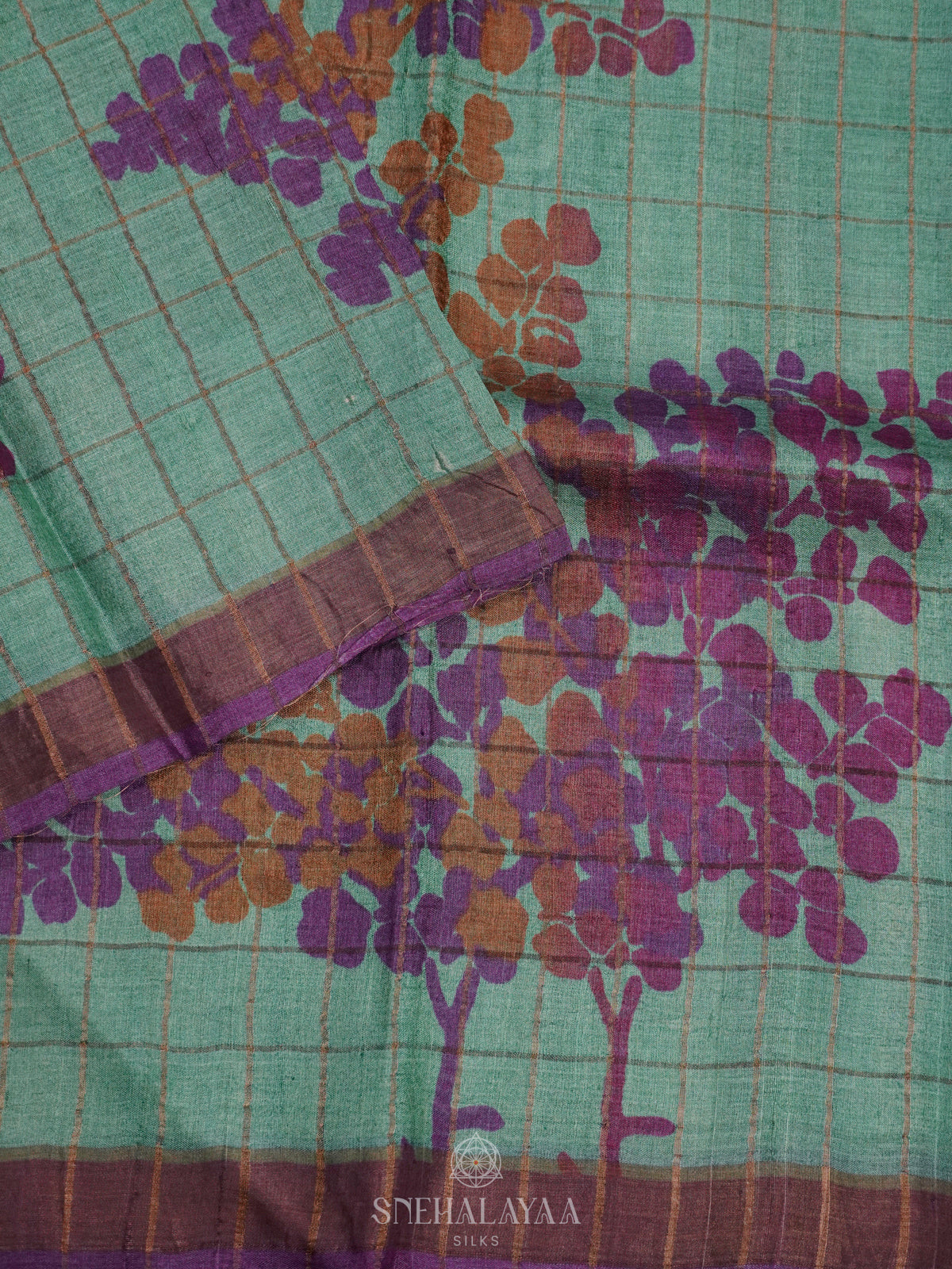 Mint Green Tussar Saree
