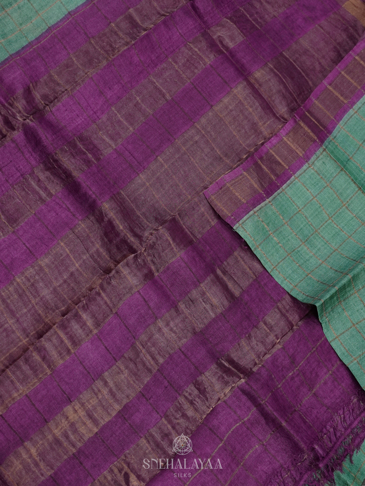 Mint Green Tussar Saree