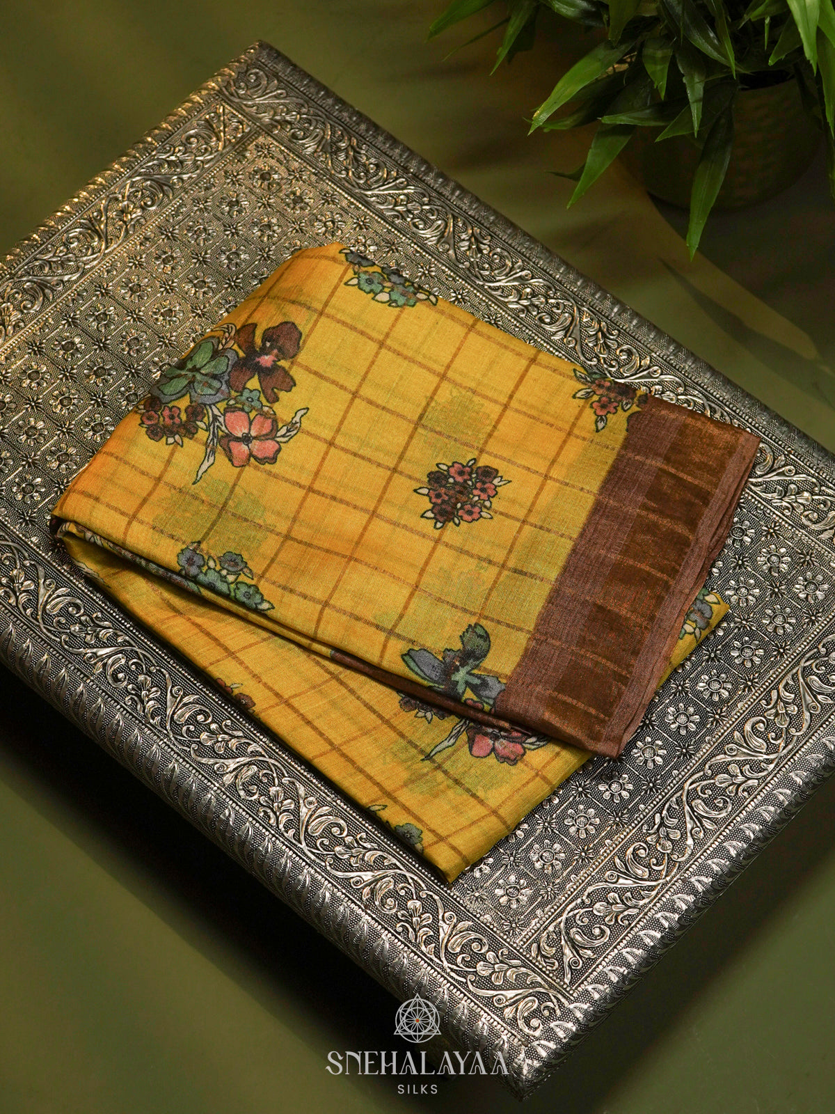 Yellow Tussar Saree