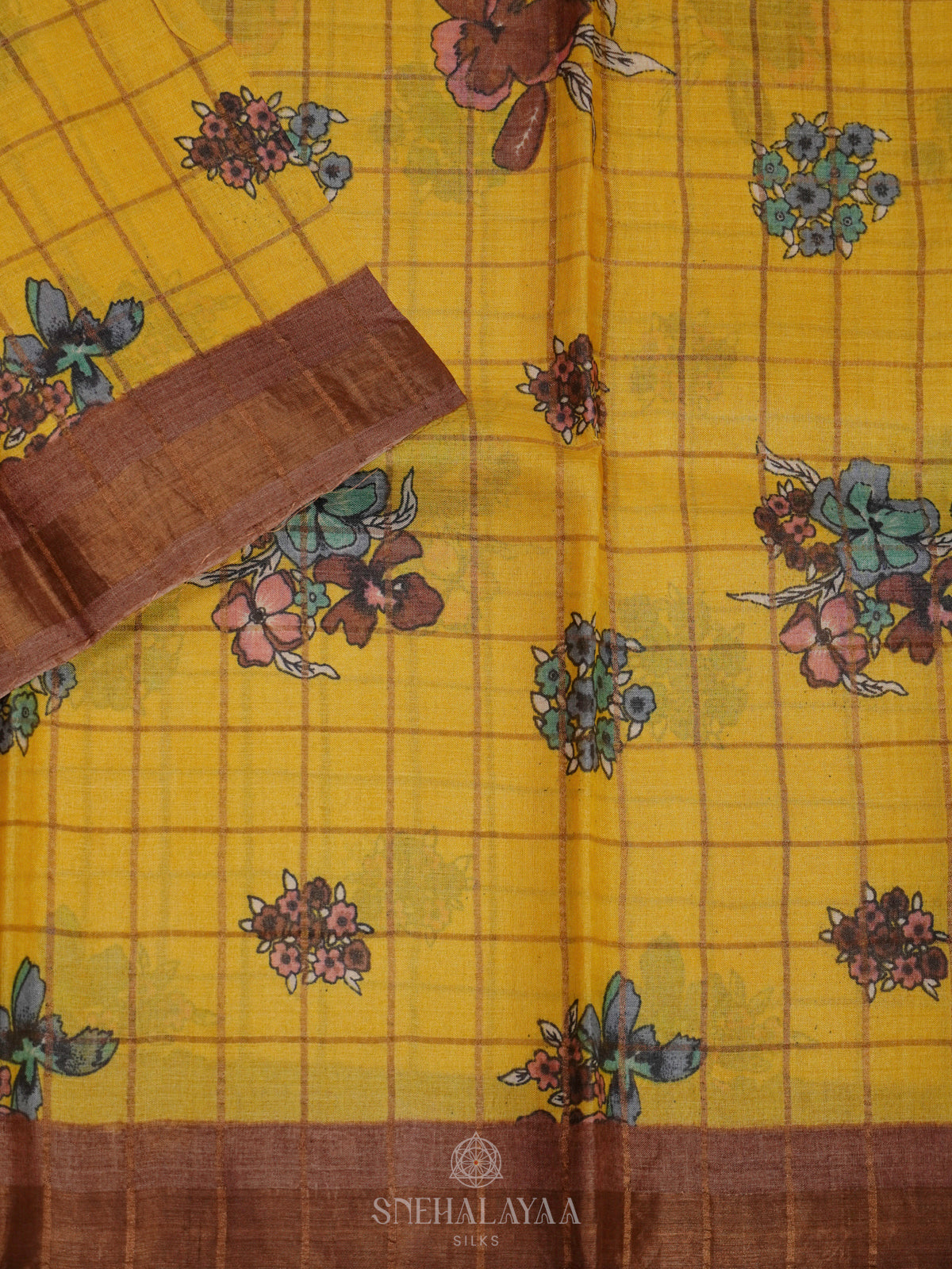 Yellow Tussar Saree