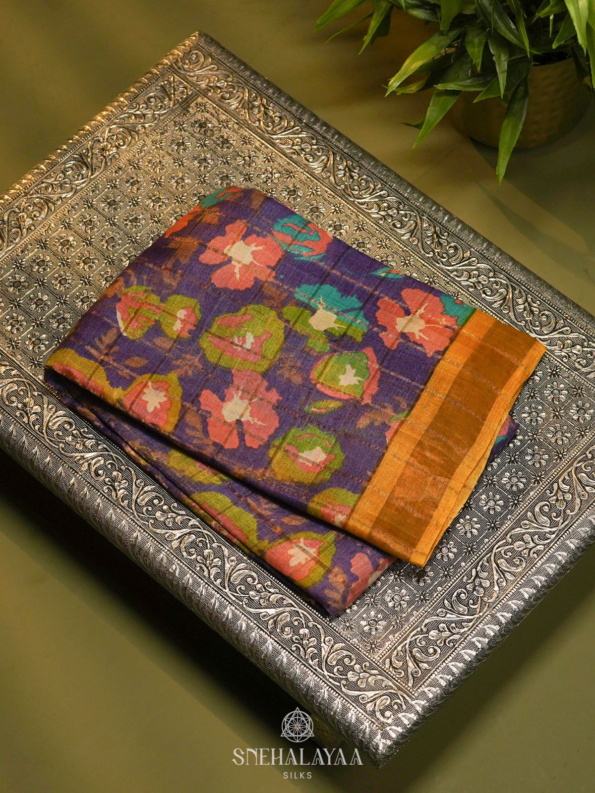 Purple Tussar Saree