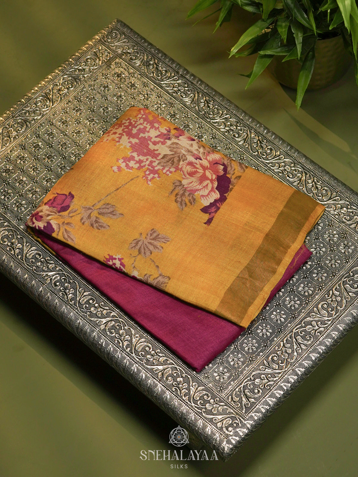 Yellow Tussar Saree