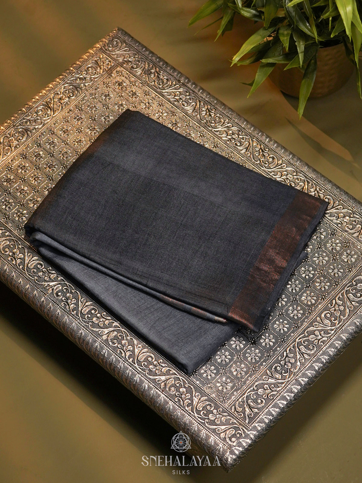 Grey Tussar Saree