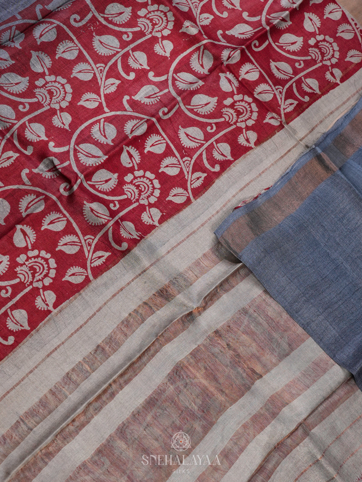 Grey Tussar Saree