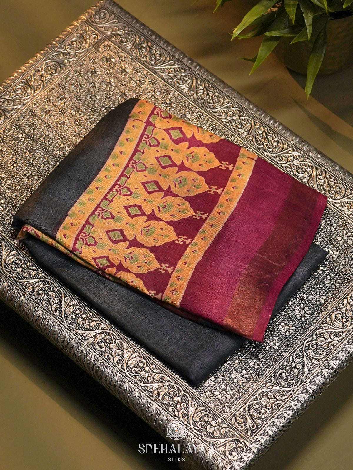 Grey Tussar Saree