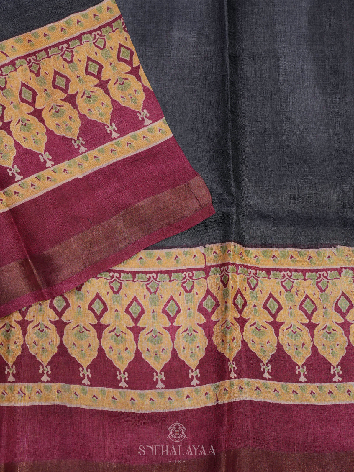 Grey Tussar Saree