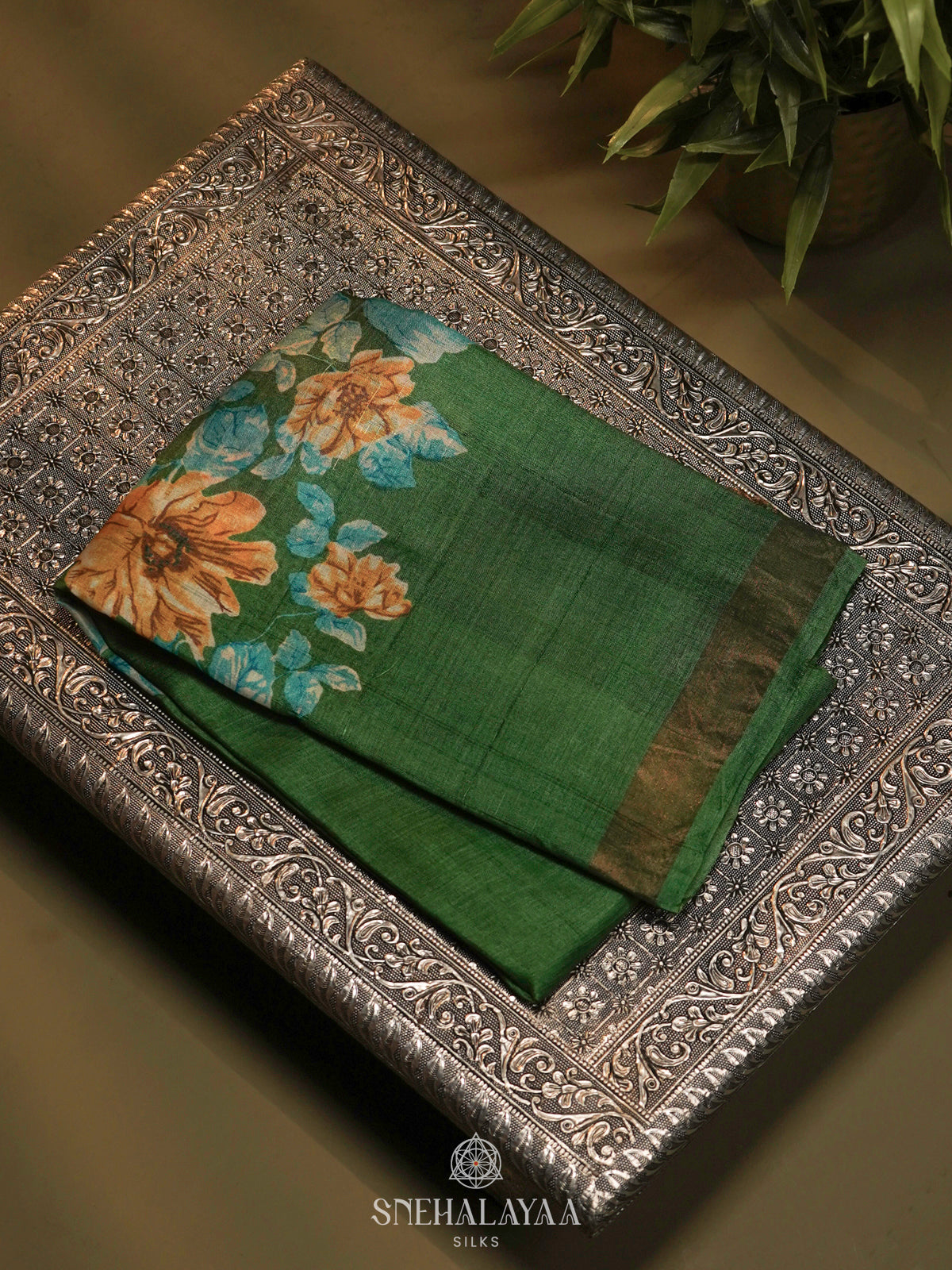 Green Tussar Saree