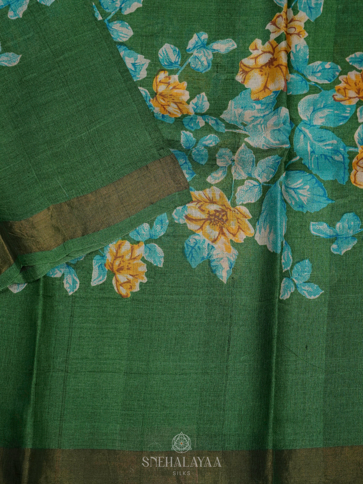 Green Tussar Saree