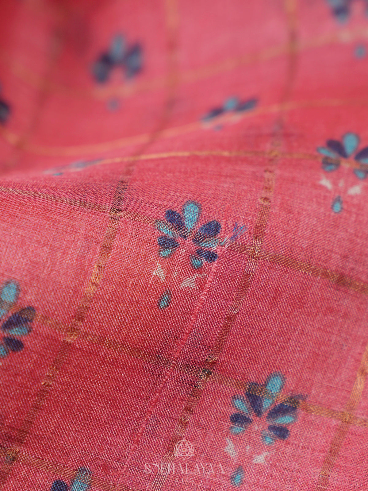 Peach Tussar Saree