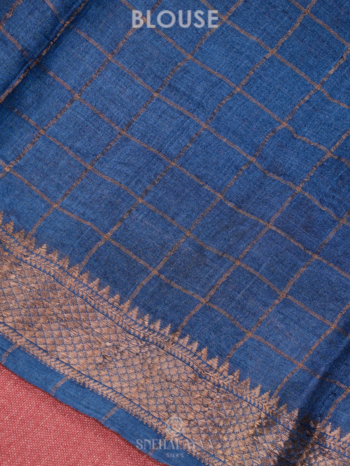 Peach Tussar Saree