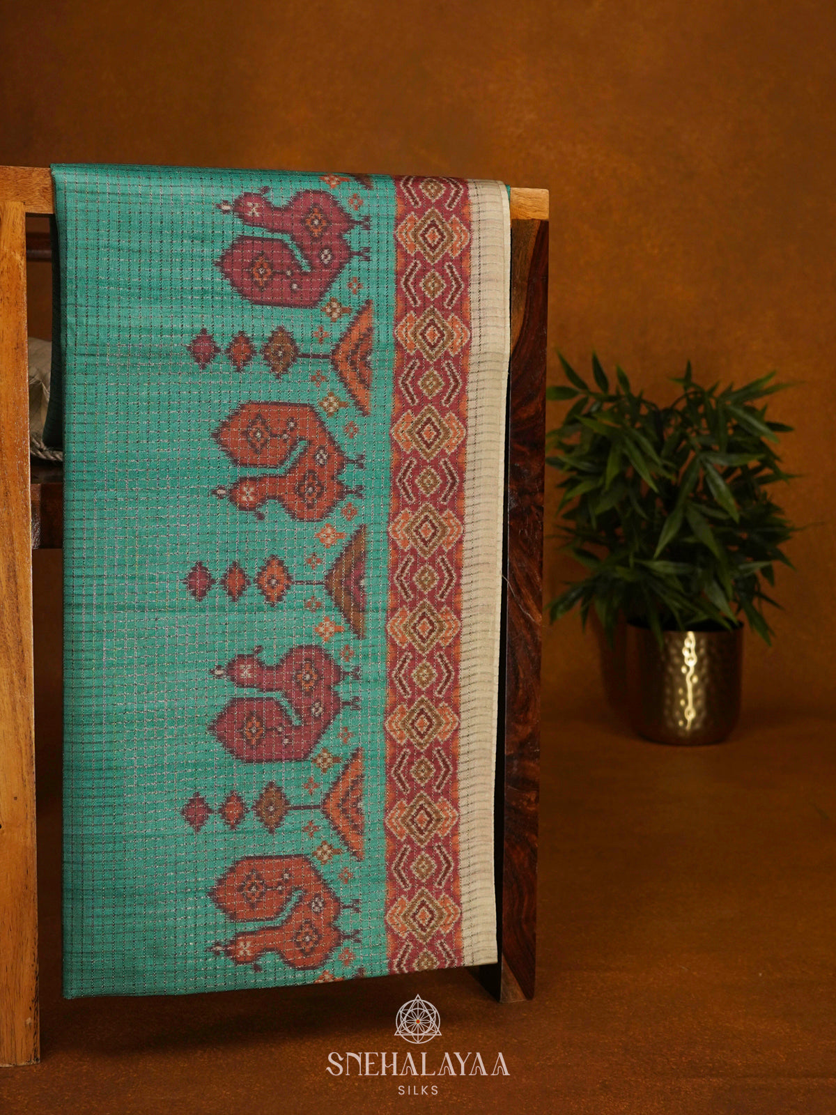 Mint Green Tussar Saree