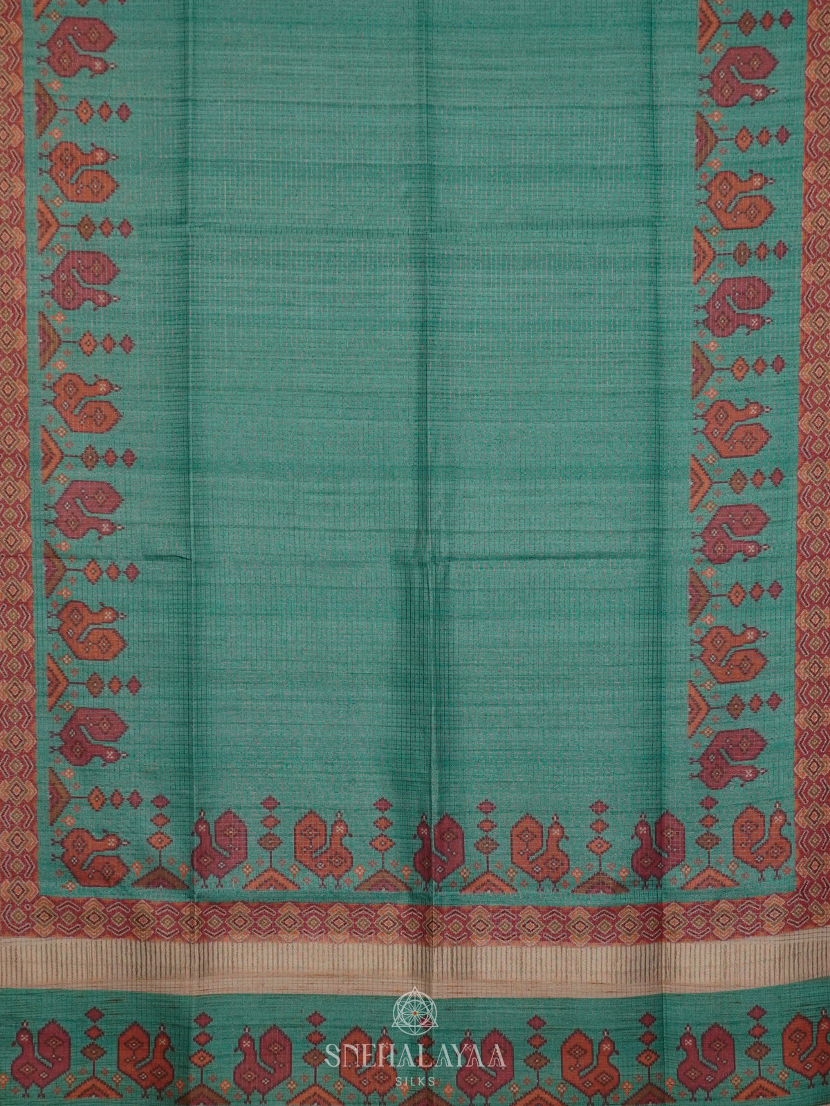 Mint Green Tussar Saree