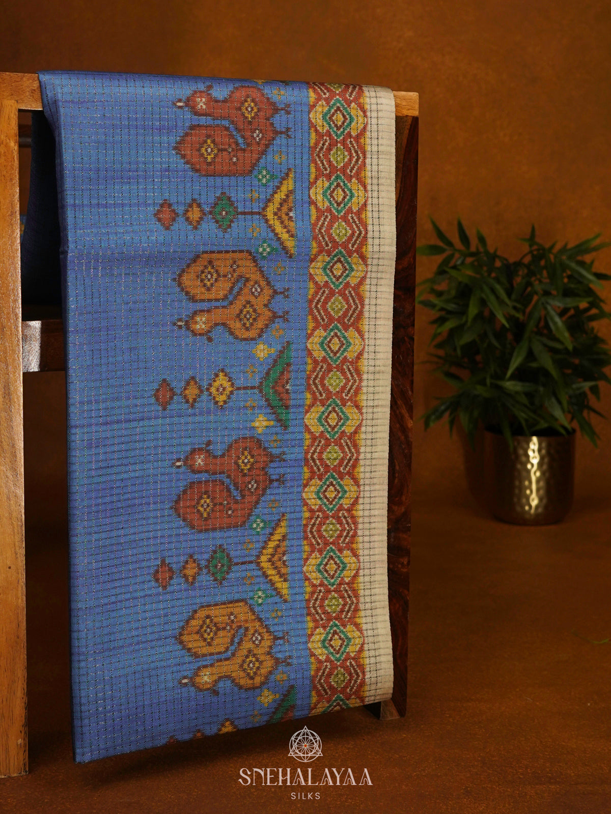 Blue Tussar Saree