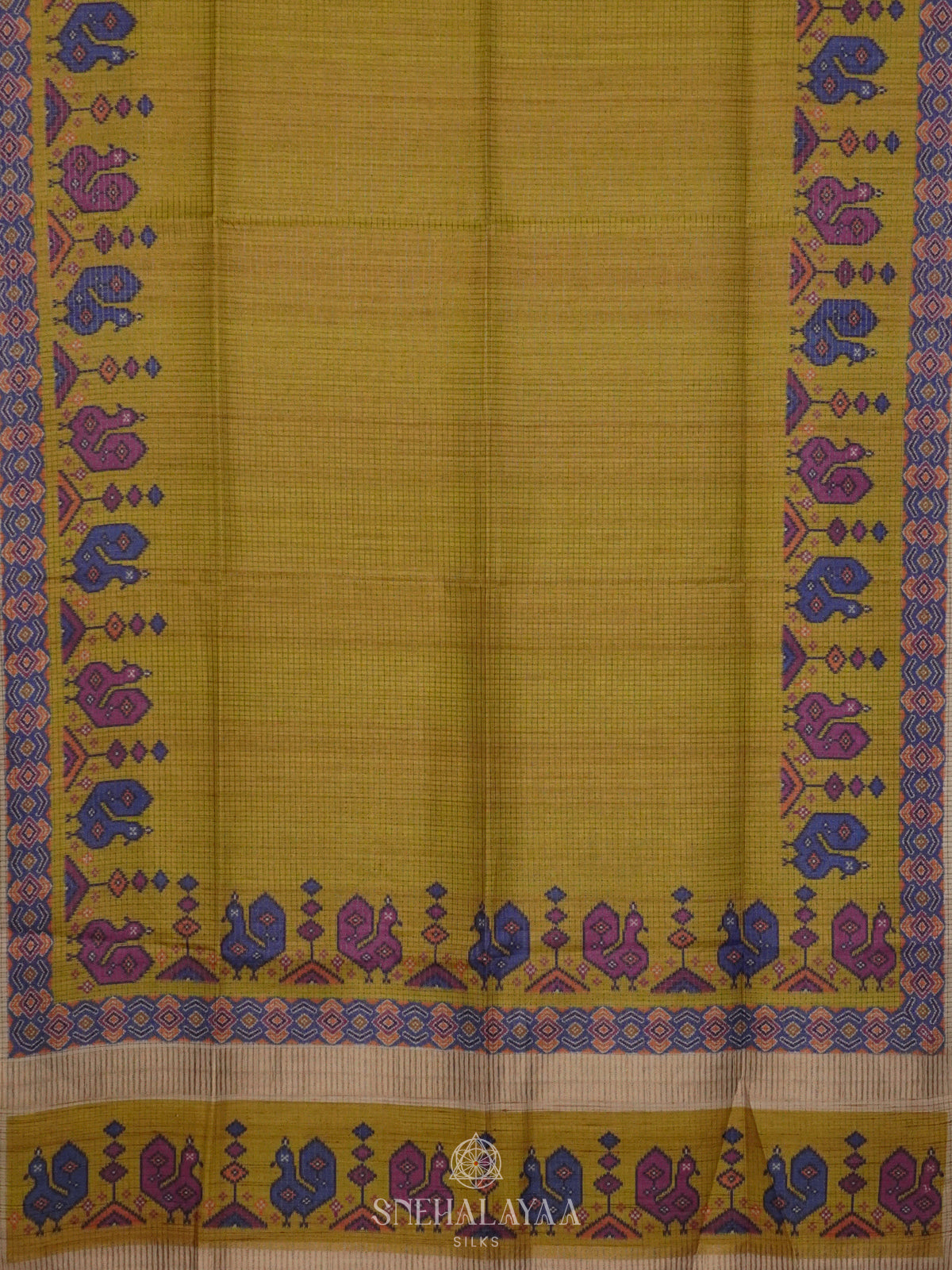 Yellow Tussar Saree