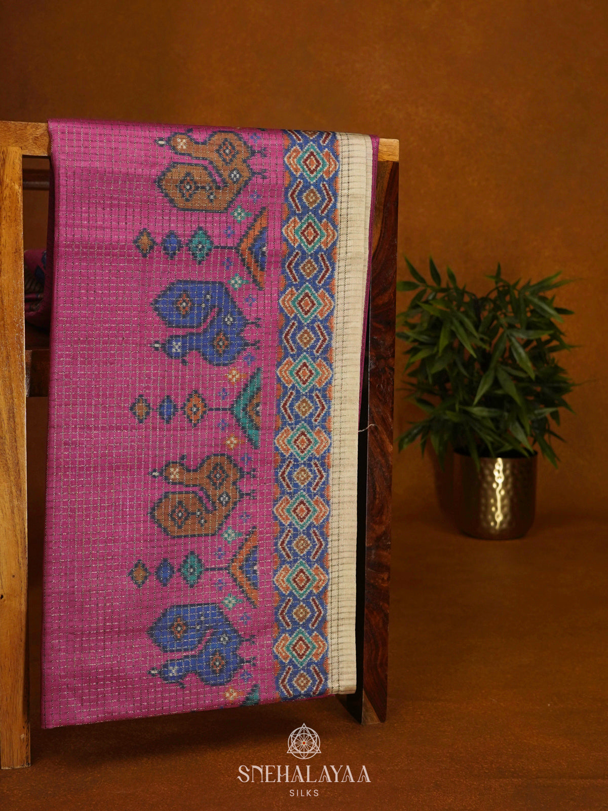 Pink Tussar Saree