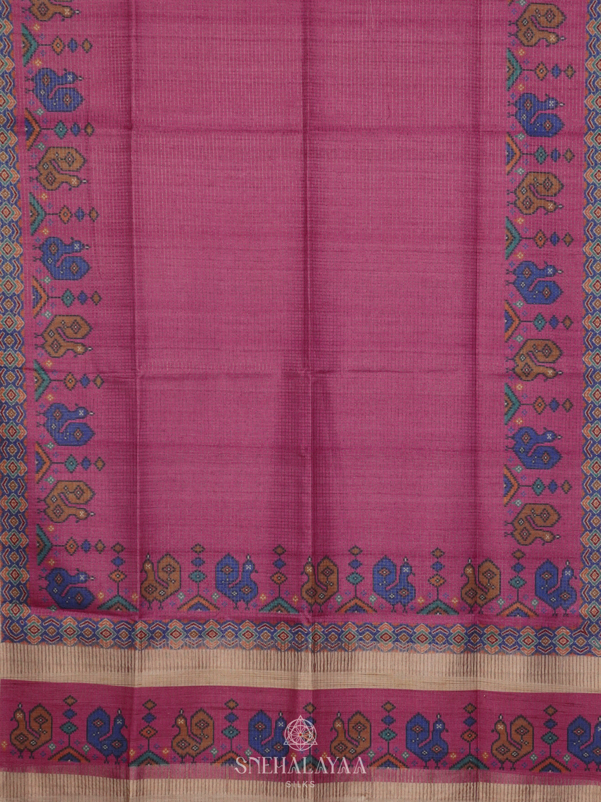Pink Tussar Saree