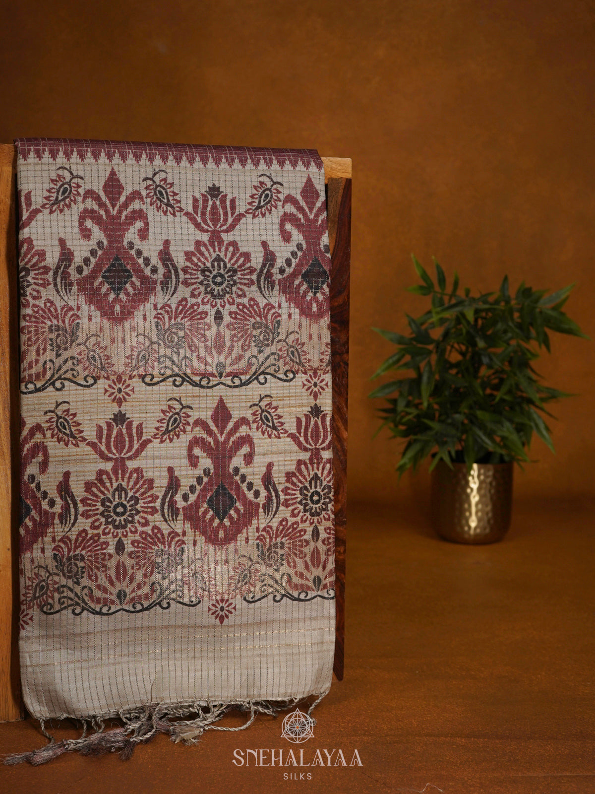 Brown Tussar Saree