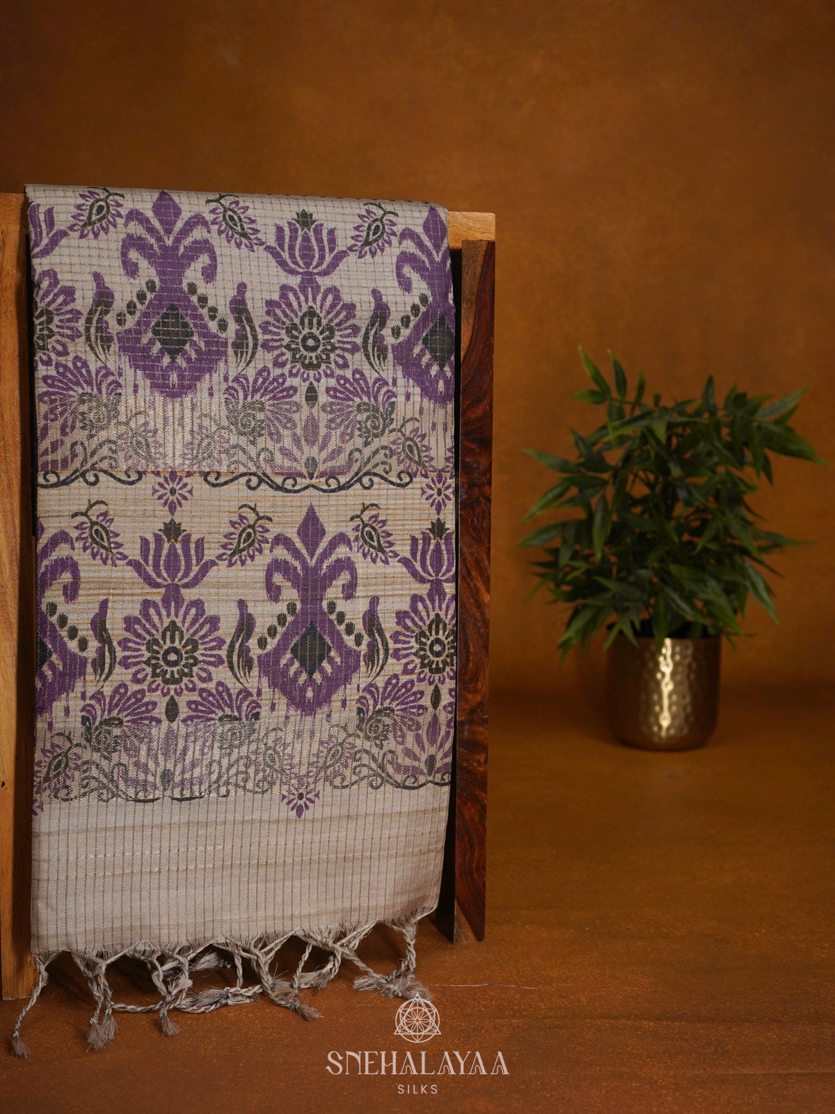 Purple Tussar Saree
