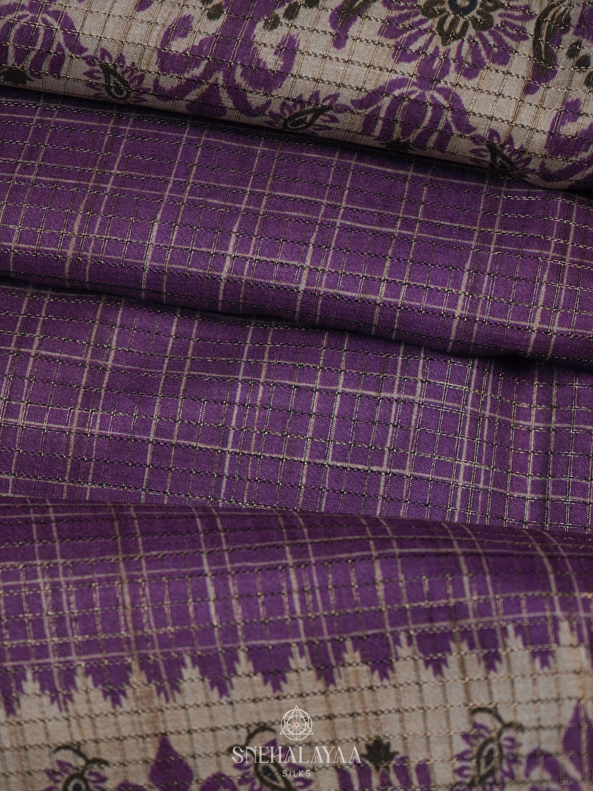 Purple Tussar Saree