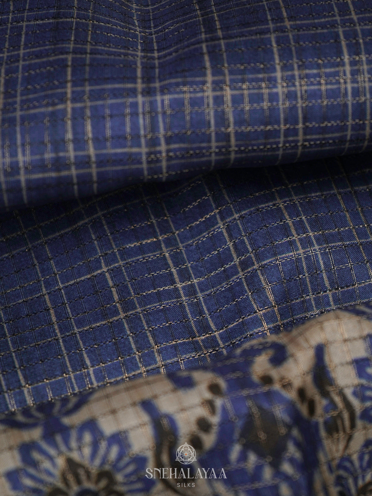 Blue Tussar Saree