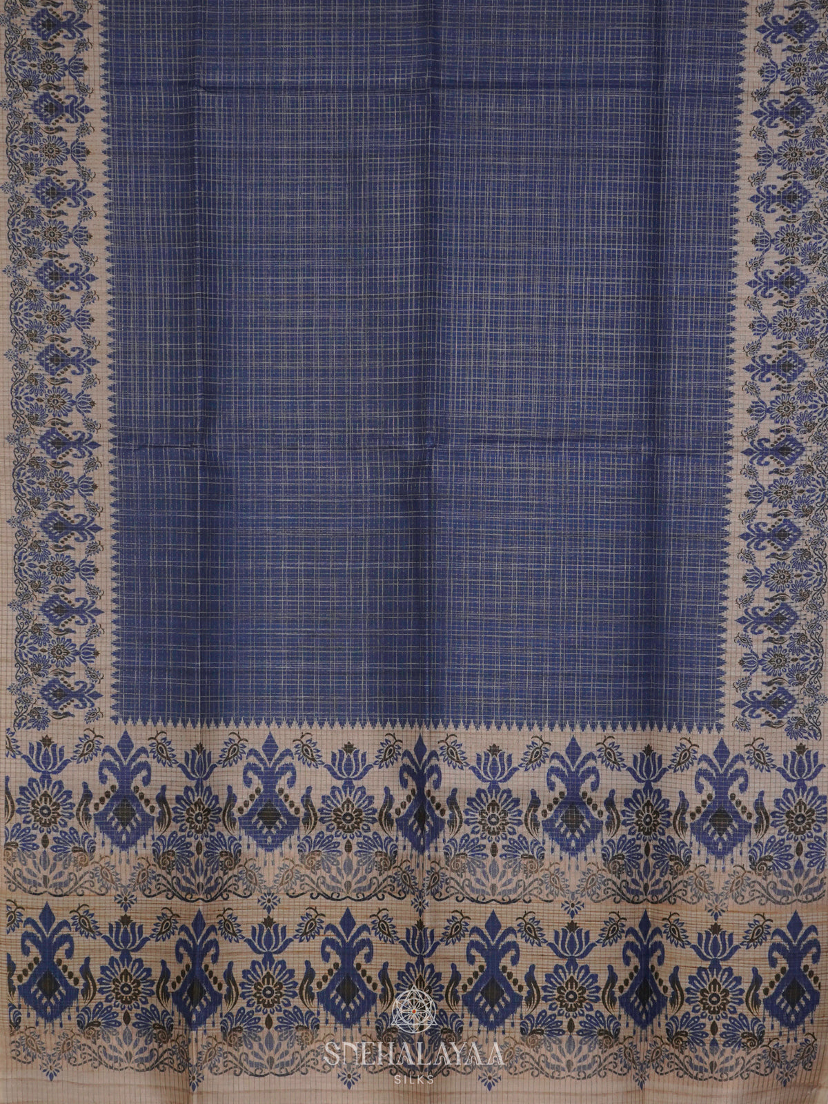 Blue Tussar Saree