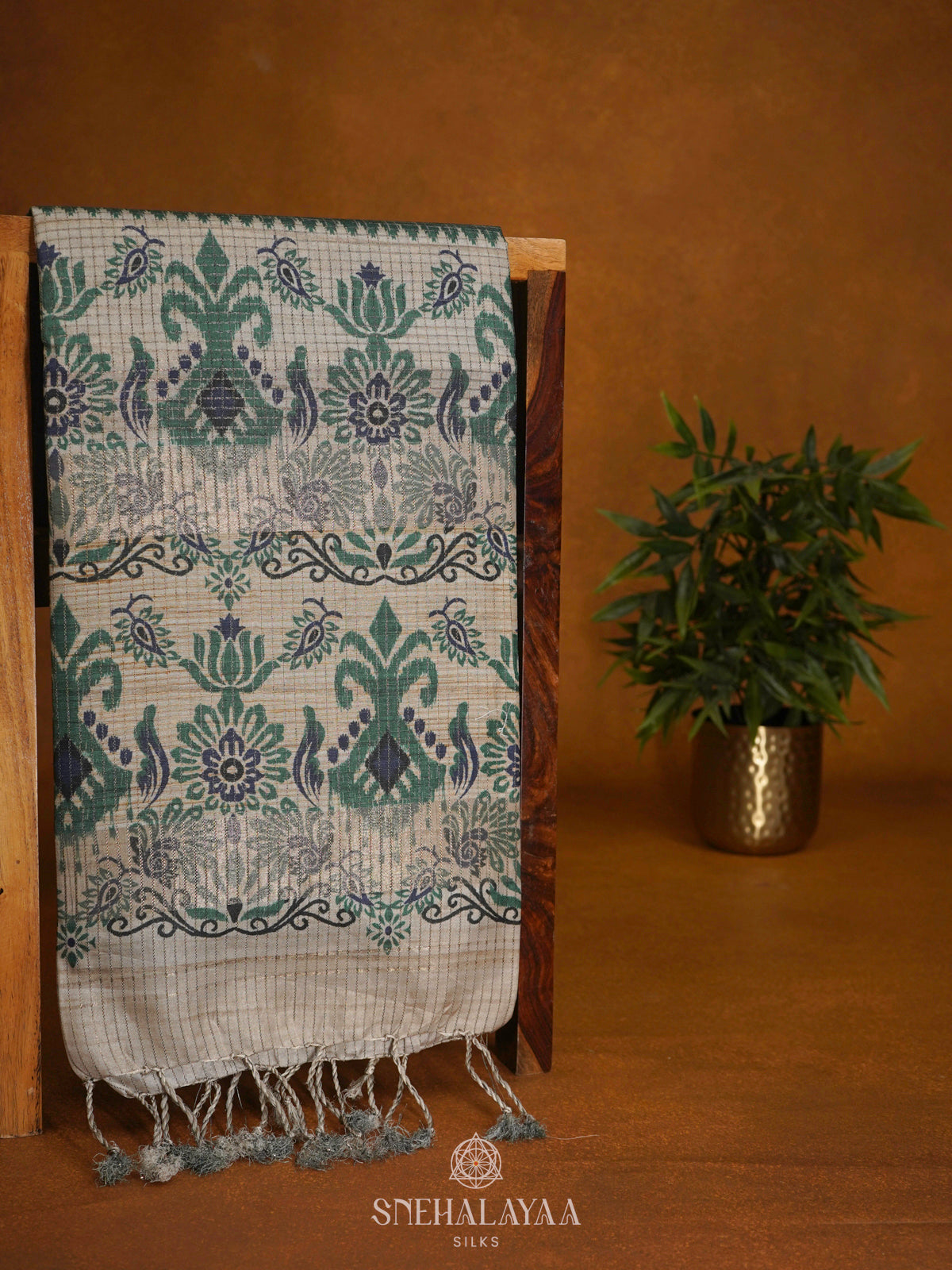Green Tussar Saree