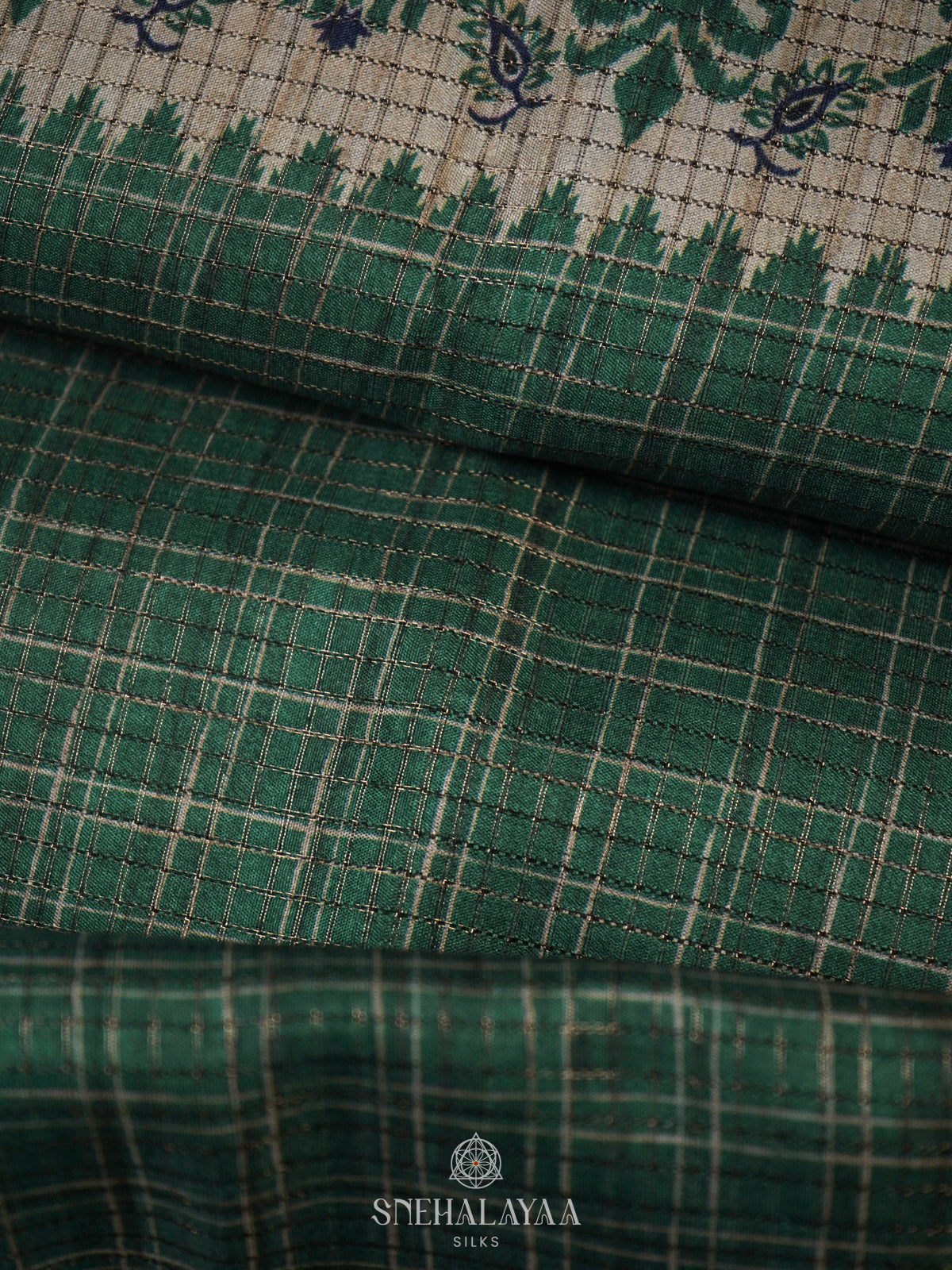 Green Tussar Saree