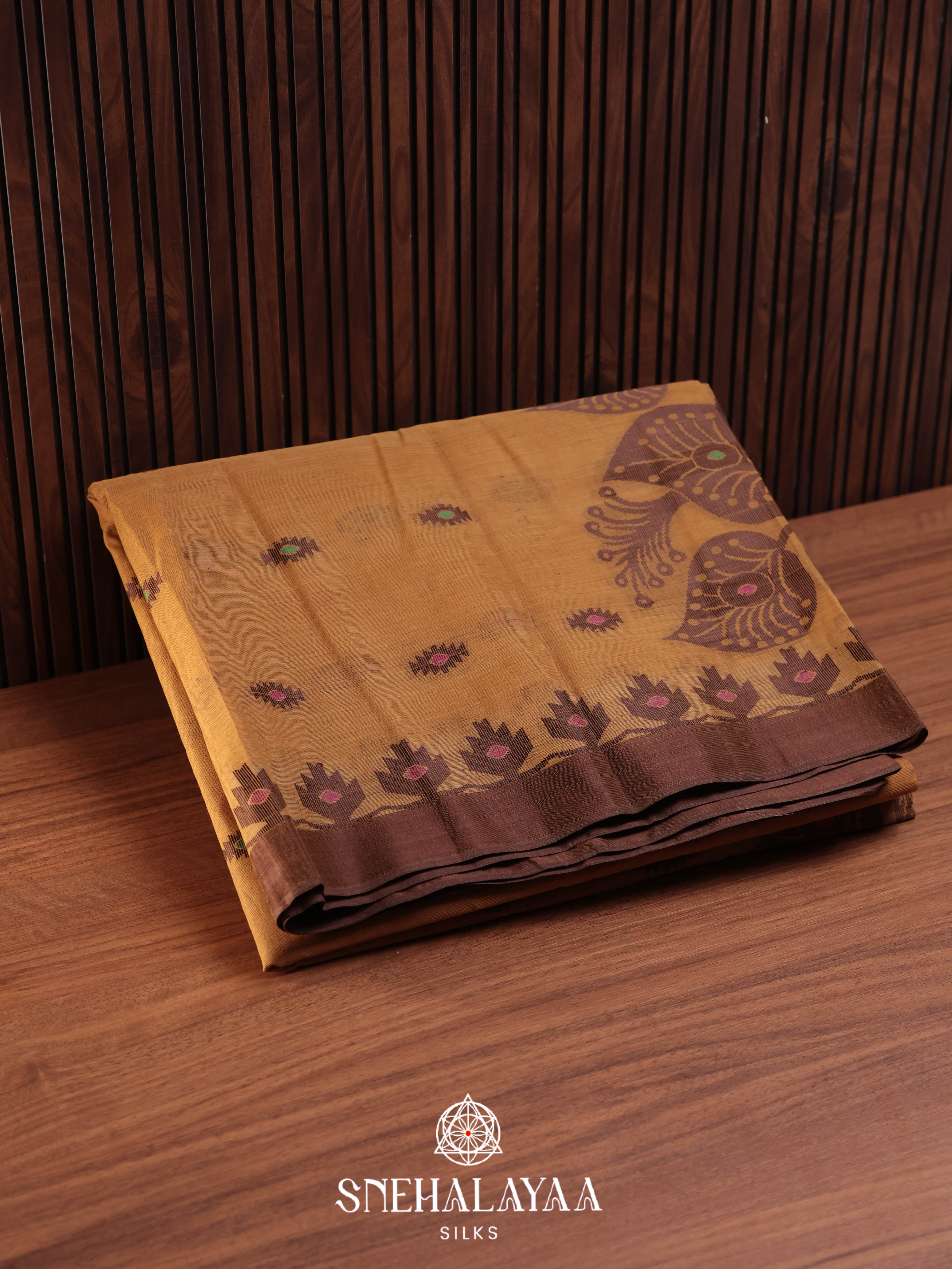 Honey Yellow  Bengal Cotton Saree
