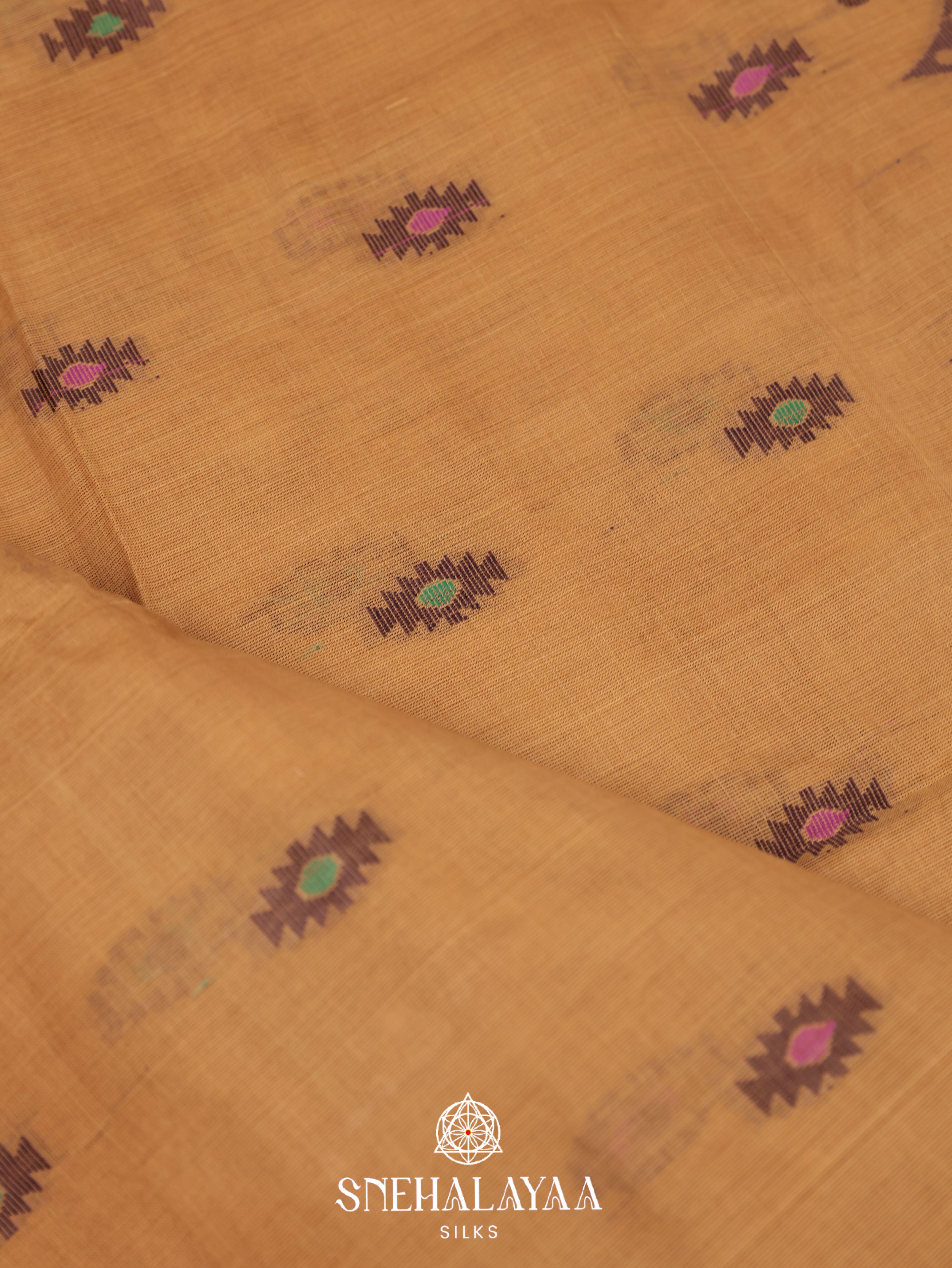 Honey Yellow  Bengal Cotton Saree
