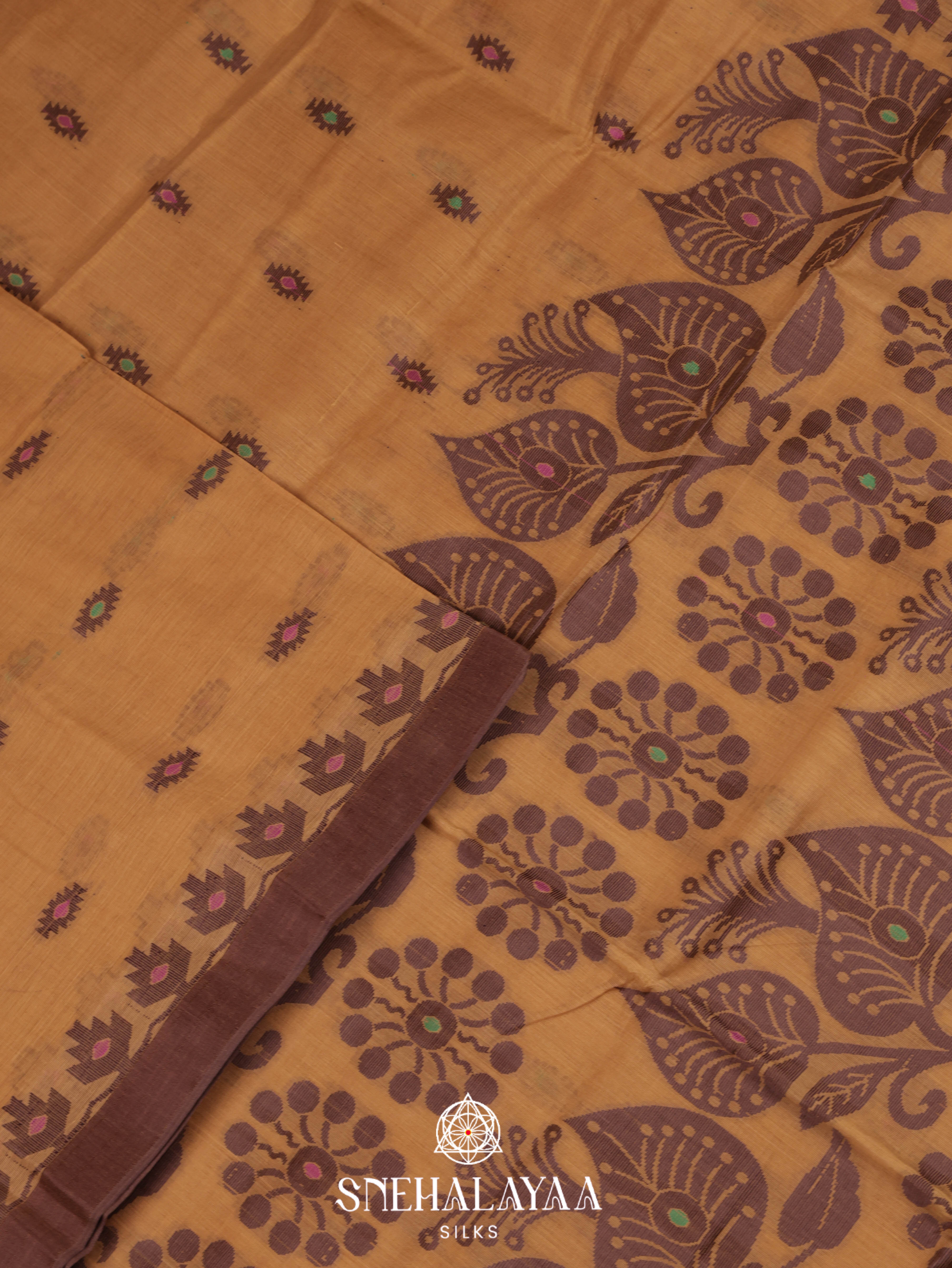 Honey Yellow  Bengal Cotton Saree