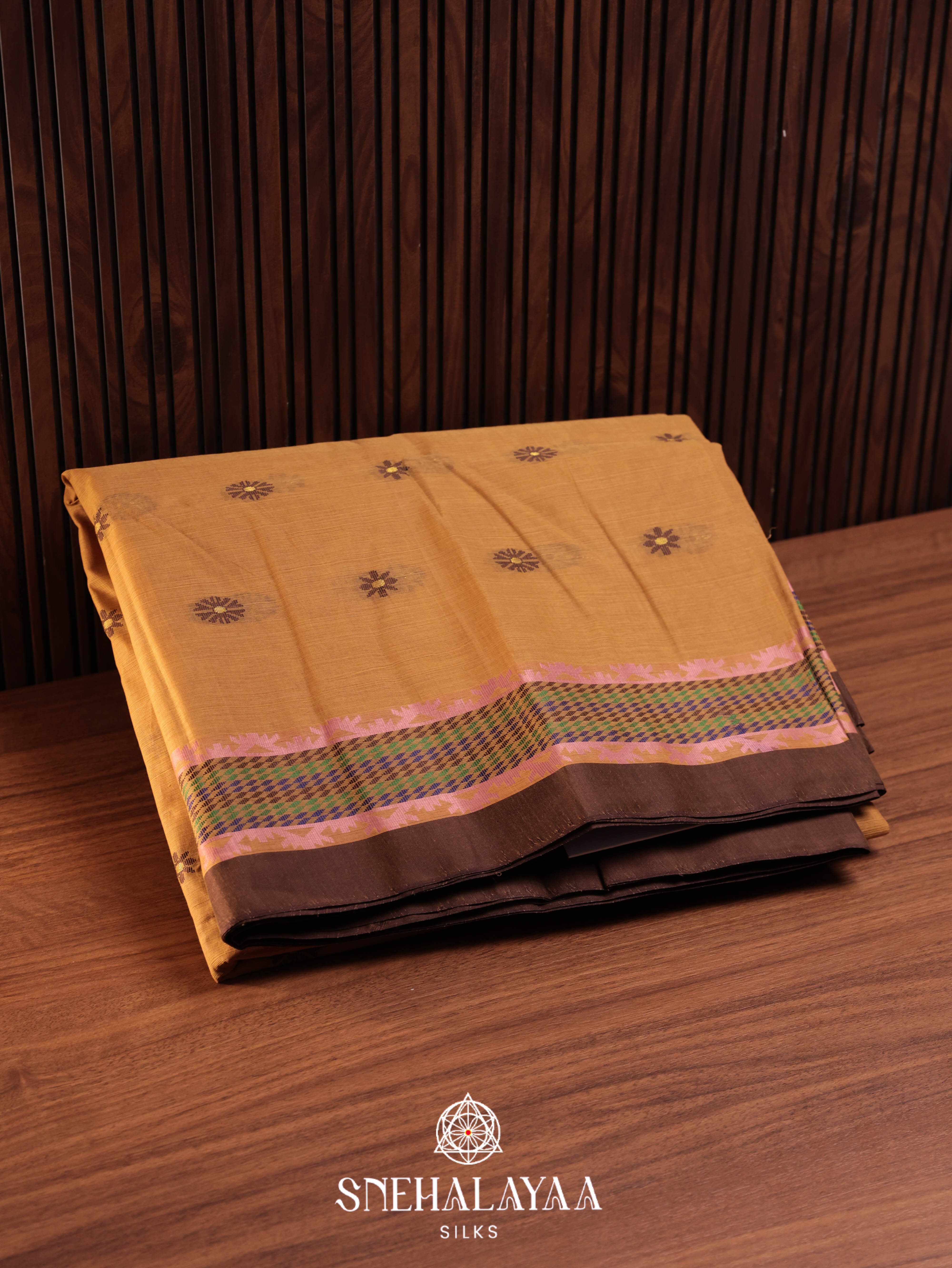 Honey Yellow  Bengal Cotton Saree