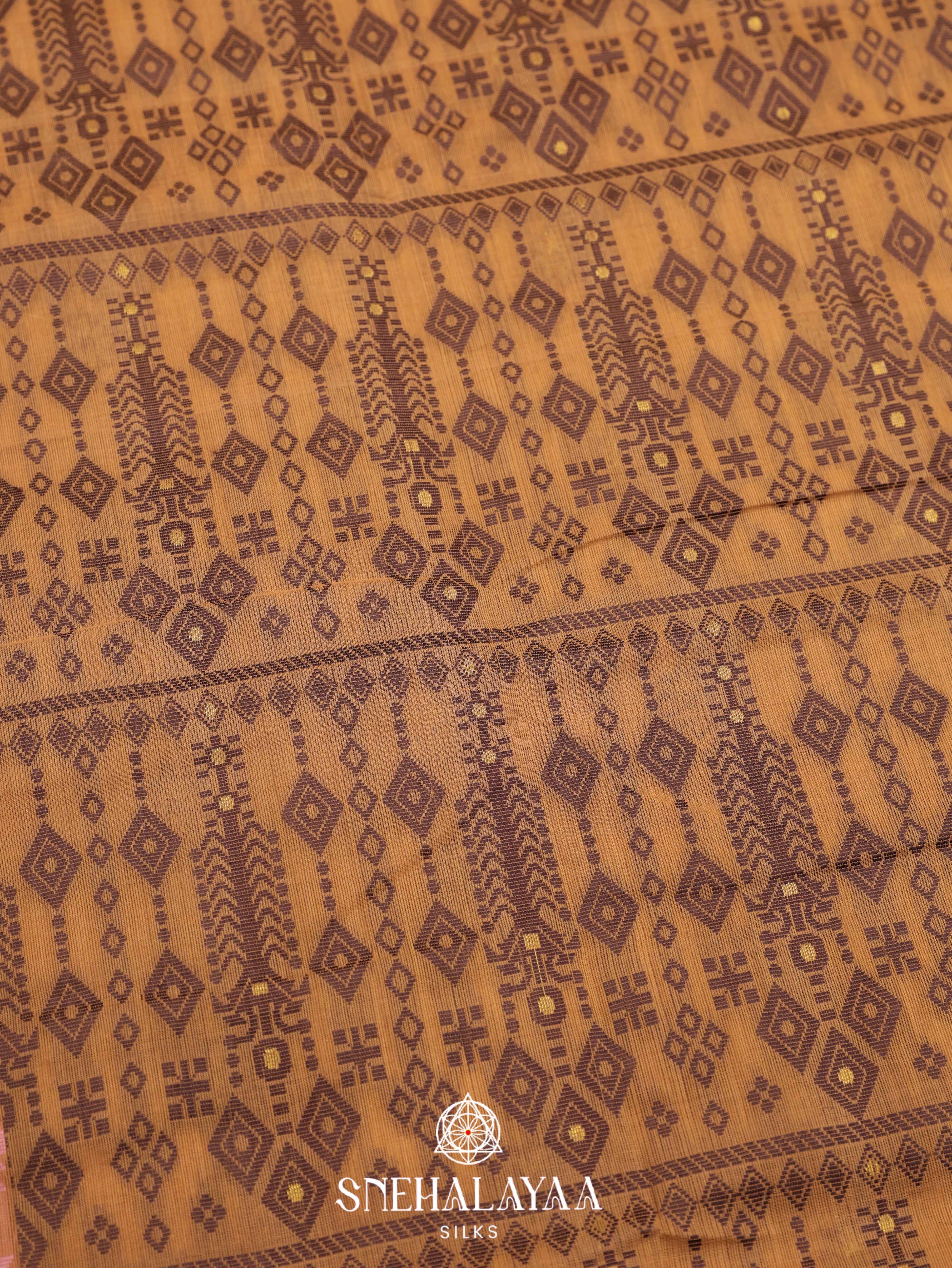 Honey Yellow  Bengal Cotton Saree