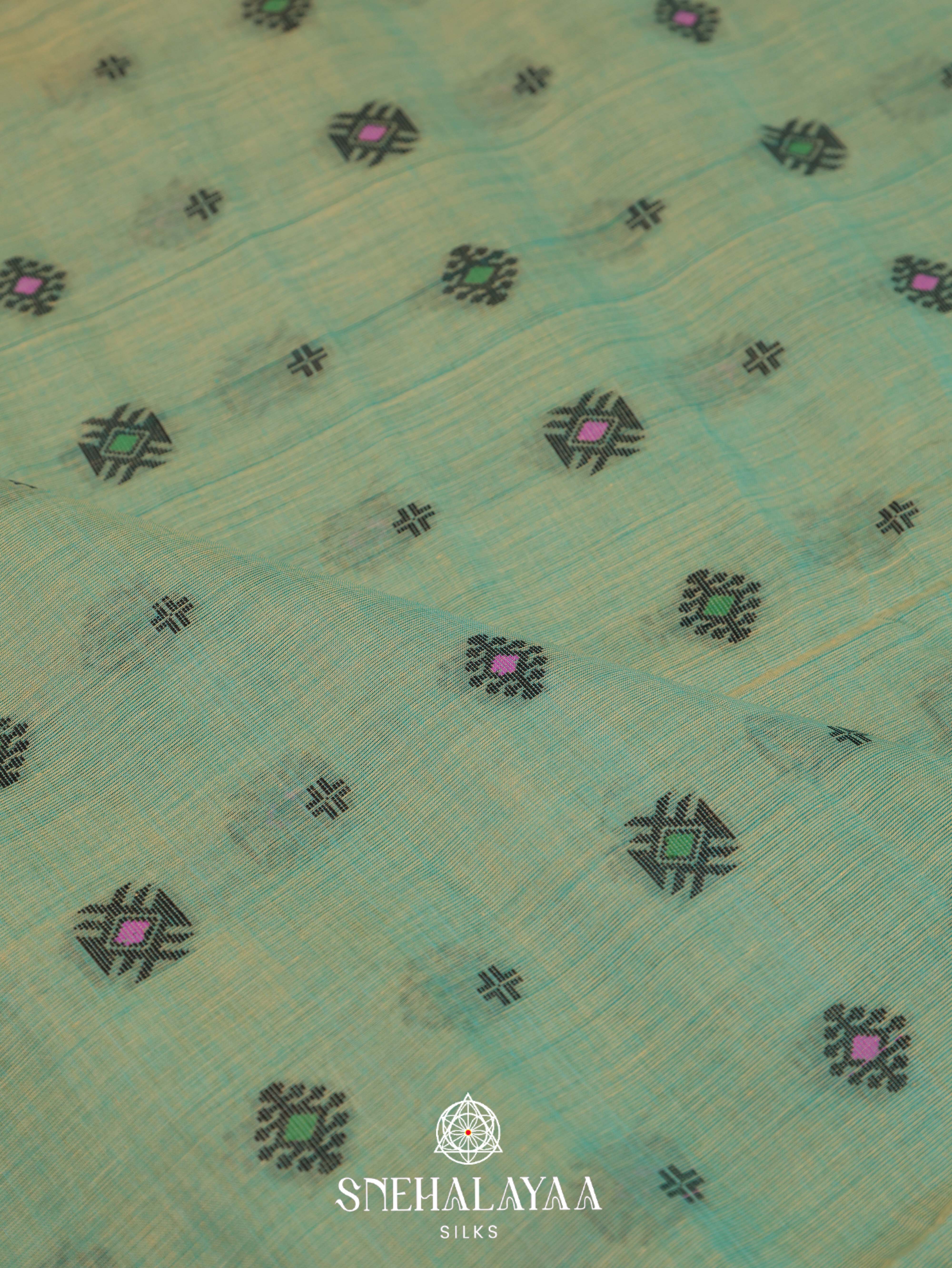 Light Green Bengal Cotton Saree