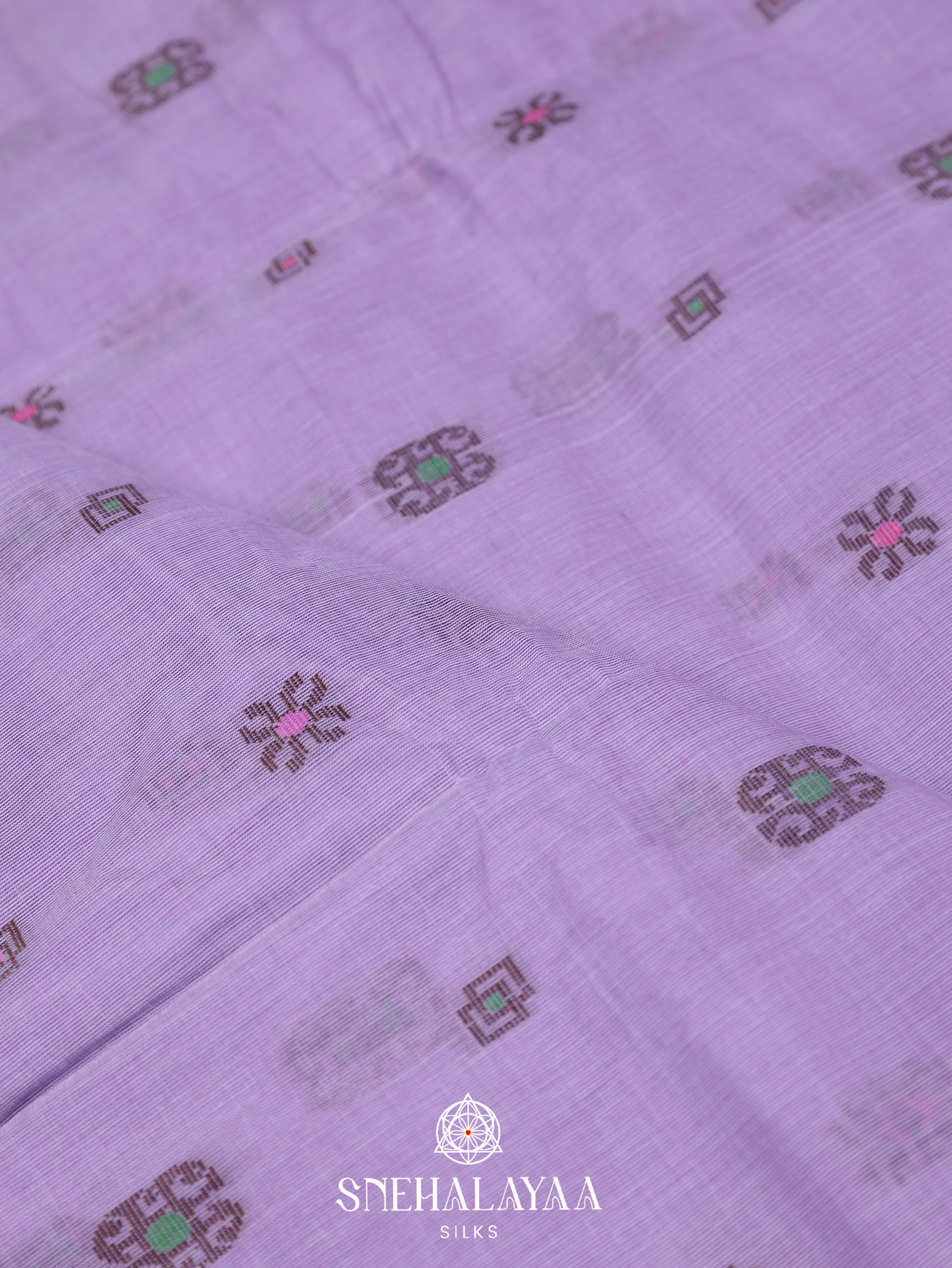 Lavender Bengal Cotton Saree