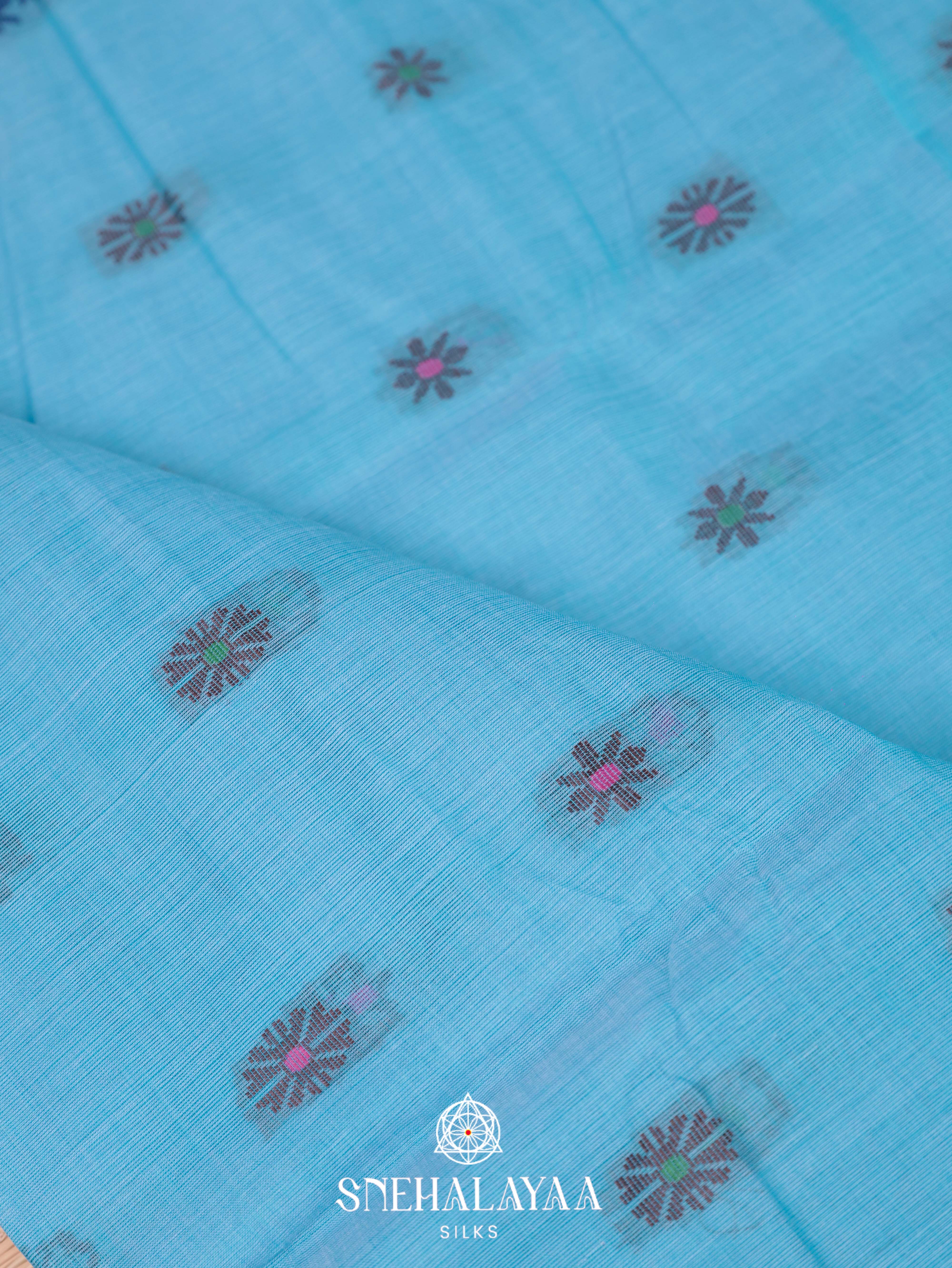 Blue Bengal Cotton Saree